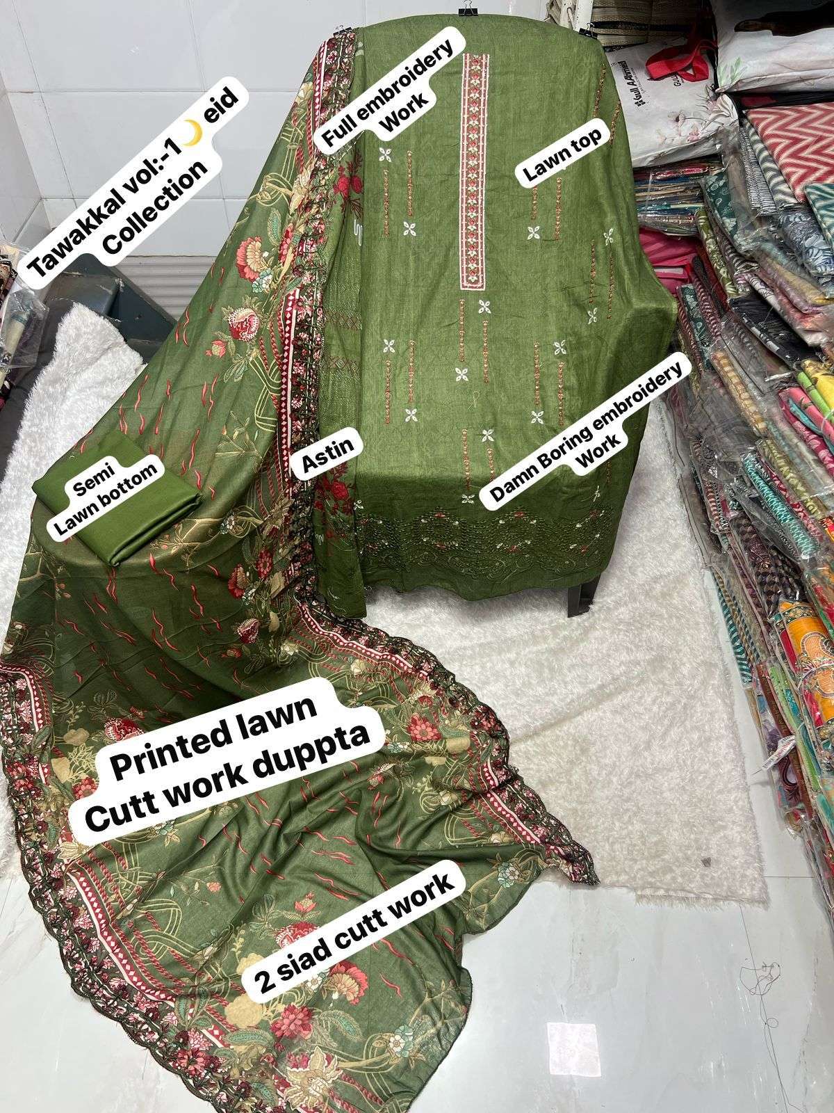 SAPPHIRE TAWAKKAL EID SPECIAL COLLECTIONS COTTON DESIGNER WORK SUIT