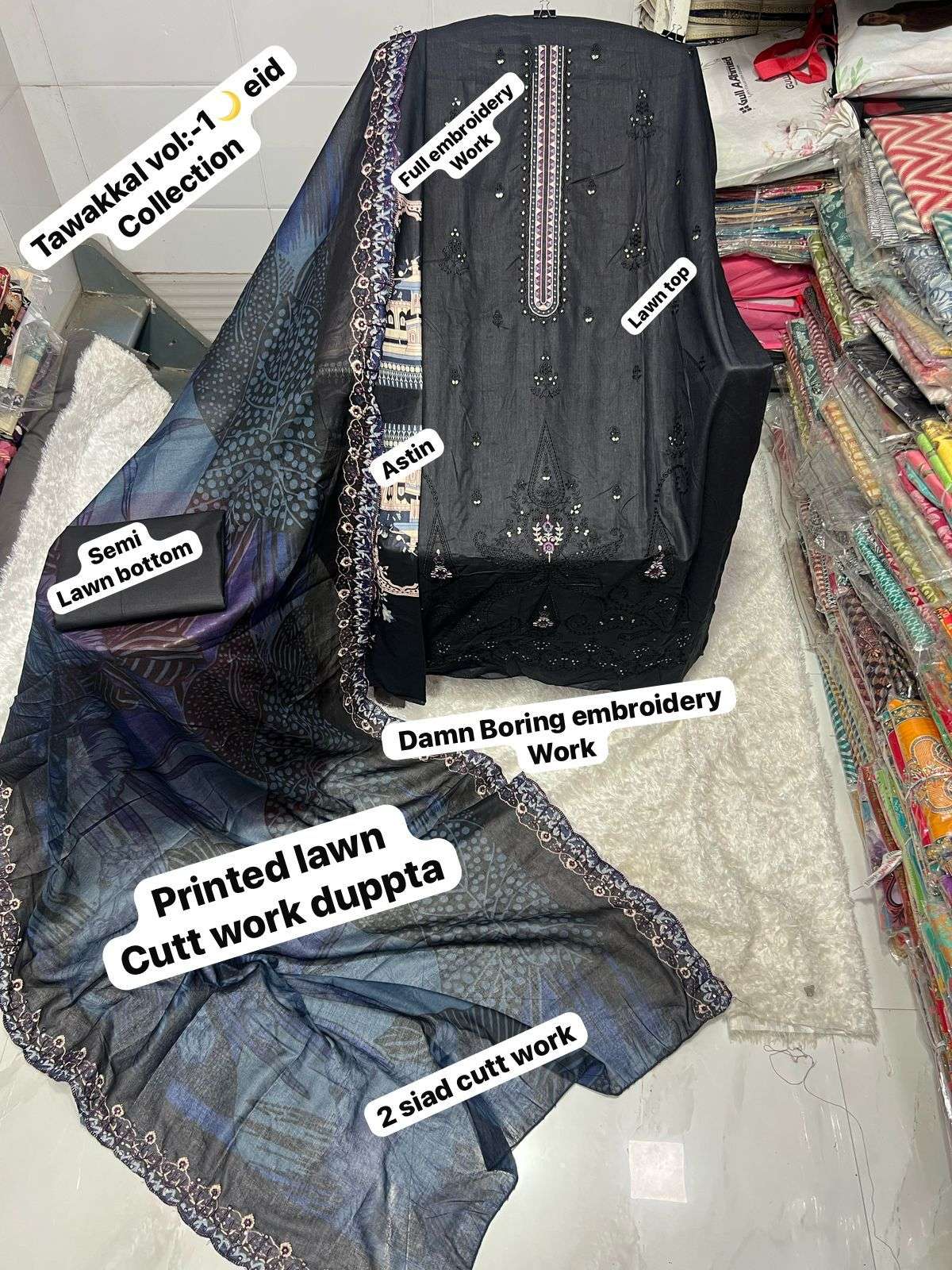 SAPPHIRE TAWAKKAL EID SPECIAL COLLECTIONS COTTON DESIGNER WORK SUIT