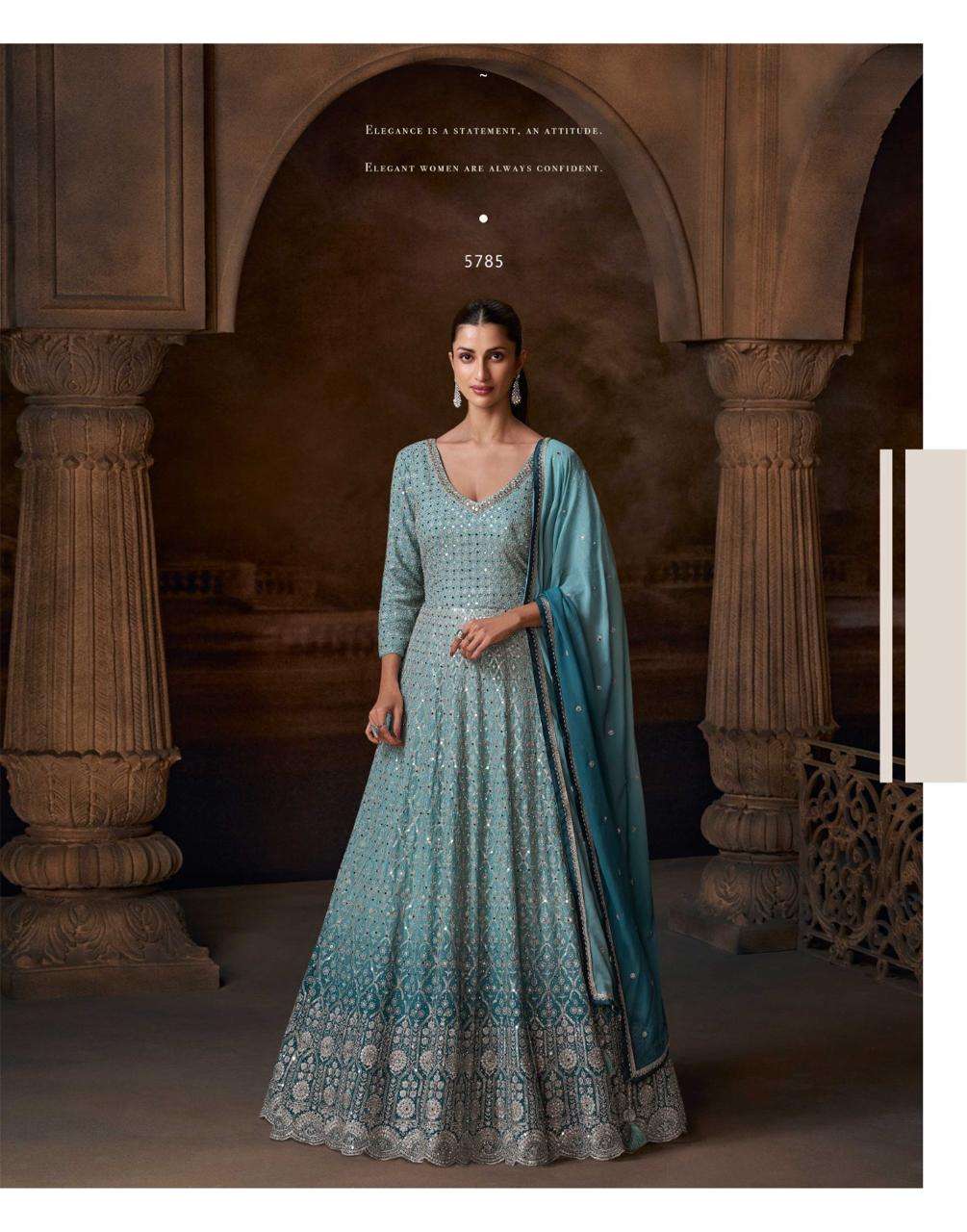 SAYURI DESIGNER AVNI GEORGETTE HEAVY ELEGANT LOOK DESIGNER GOWN DRESS