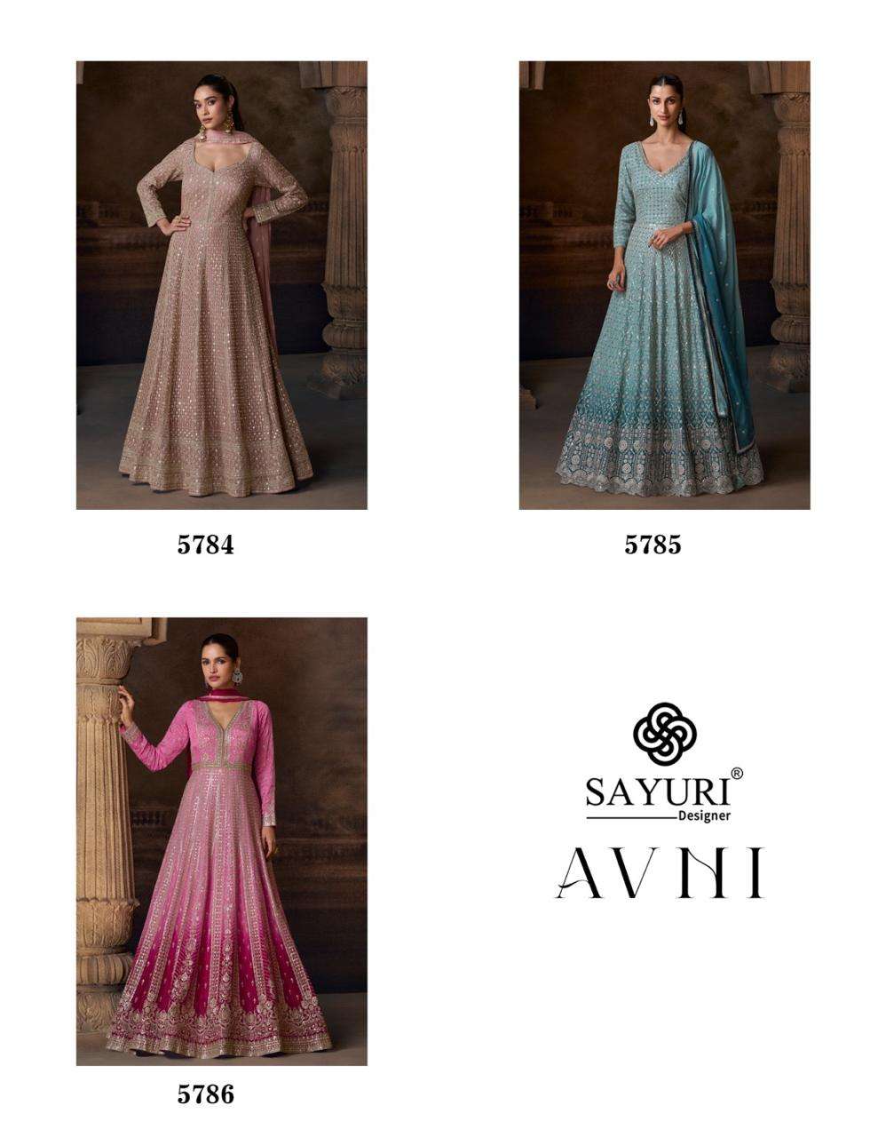 SAYURI DESIGNER AVNI GEORGETTE HEAVY ELEGANT LOOK DESIGNER GOWN DRESS