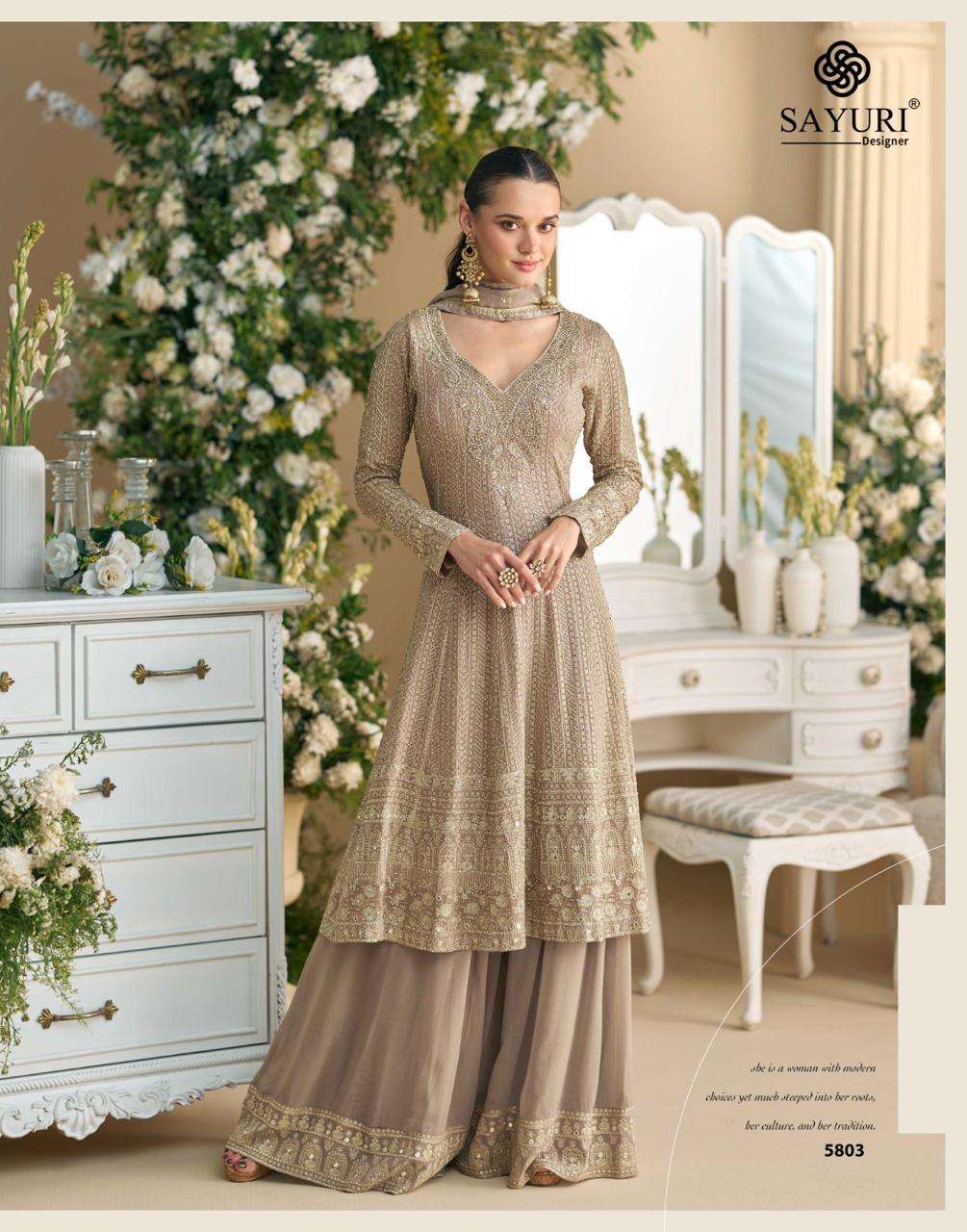 SAYURI DESIGNER VIRASAT GEORGETTE HEAVY ELEGANT DESIGNER WEDDING WEAR SUIT