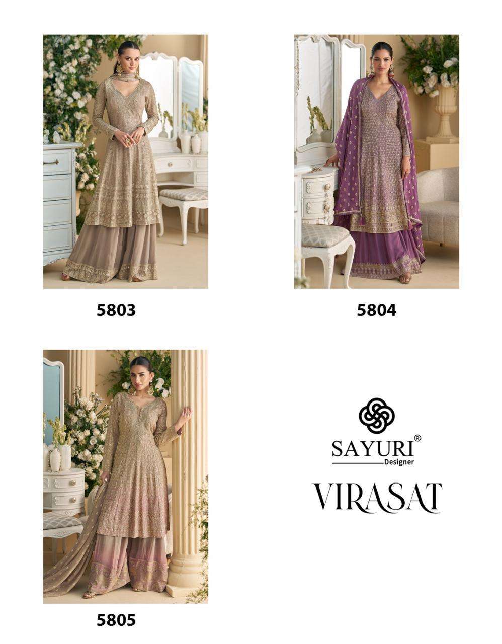SAYURI DESIGNER VIRASAT GEORGETTE HEAVY ELEGANT DESIGNER WEDDING WEAR SUIT