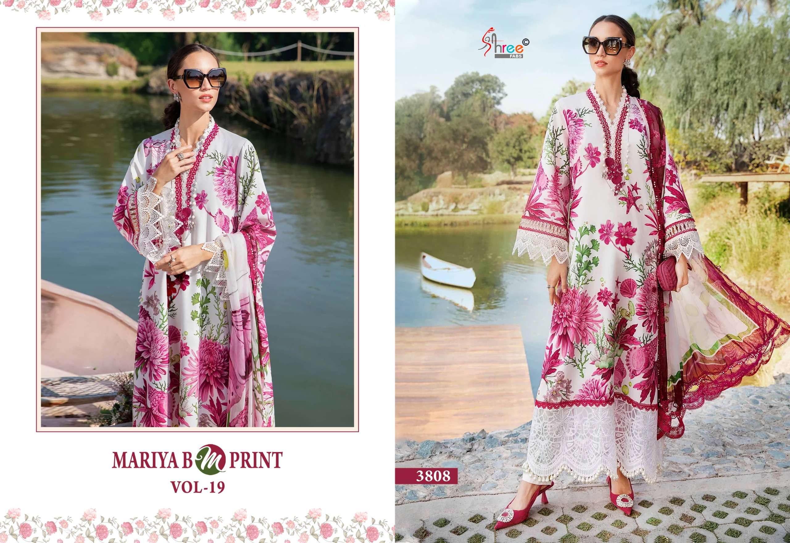 SHREE FAB MARIYA B MPRINT VOL 19 COTTON DESIGNER WORK SALWAR KAMEEZ 