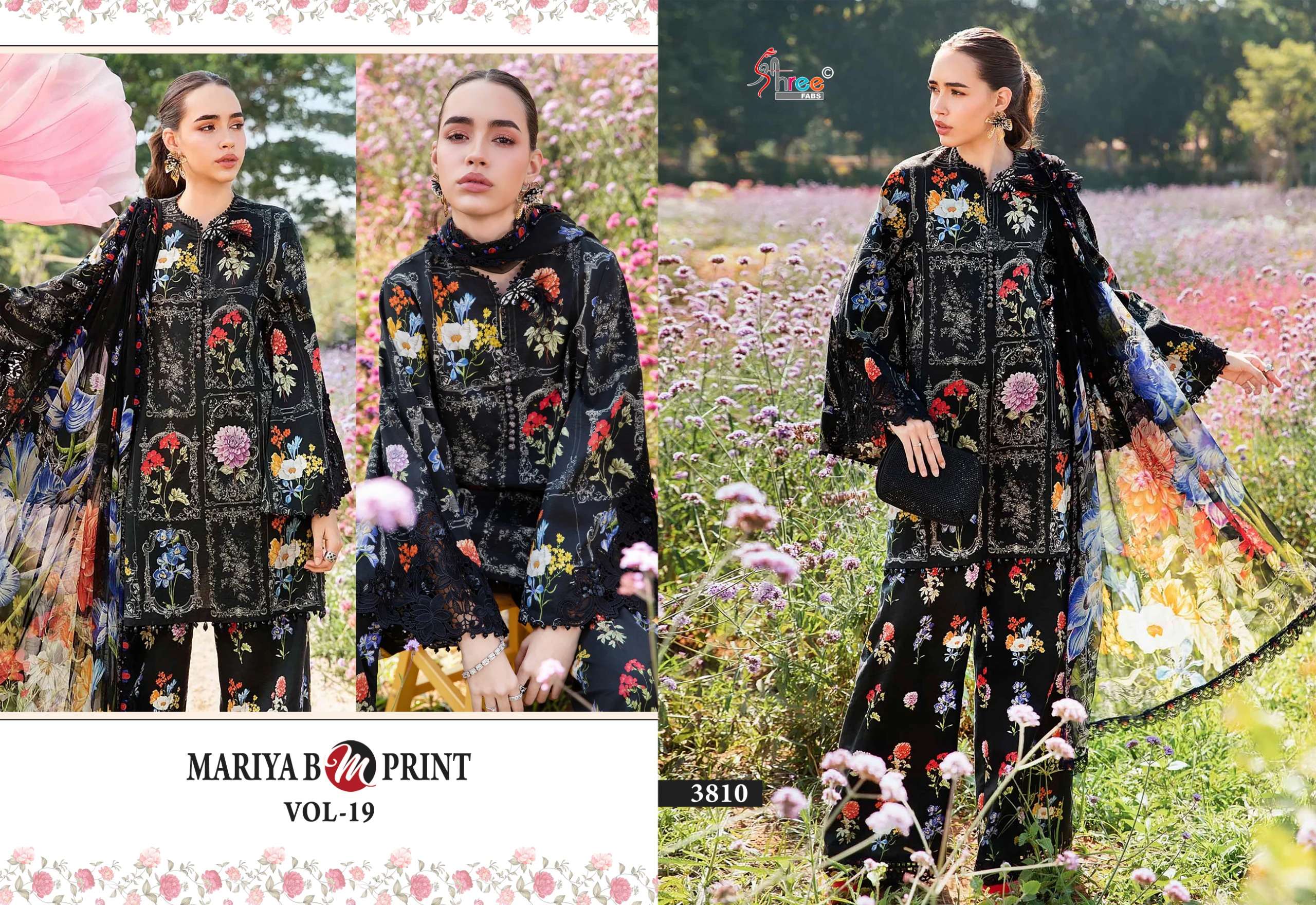 SHREE FAB MARIYA B MPRINT VOL 19 COTTON DESIGNER WORK SALWAR KAMEEZ 