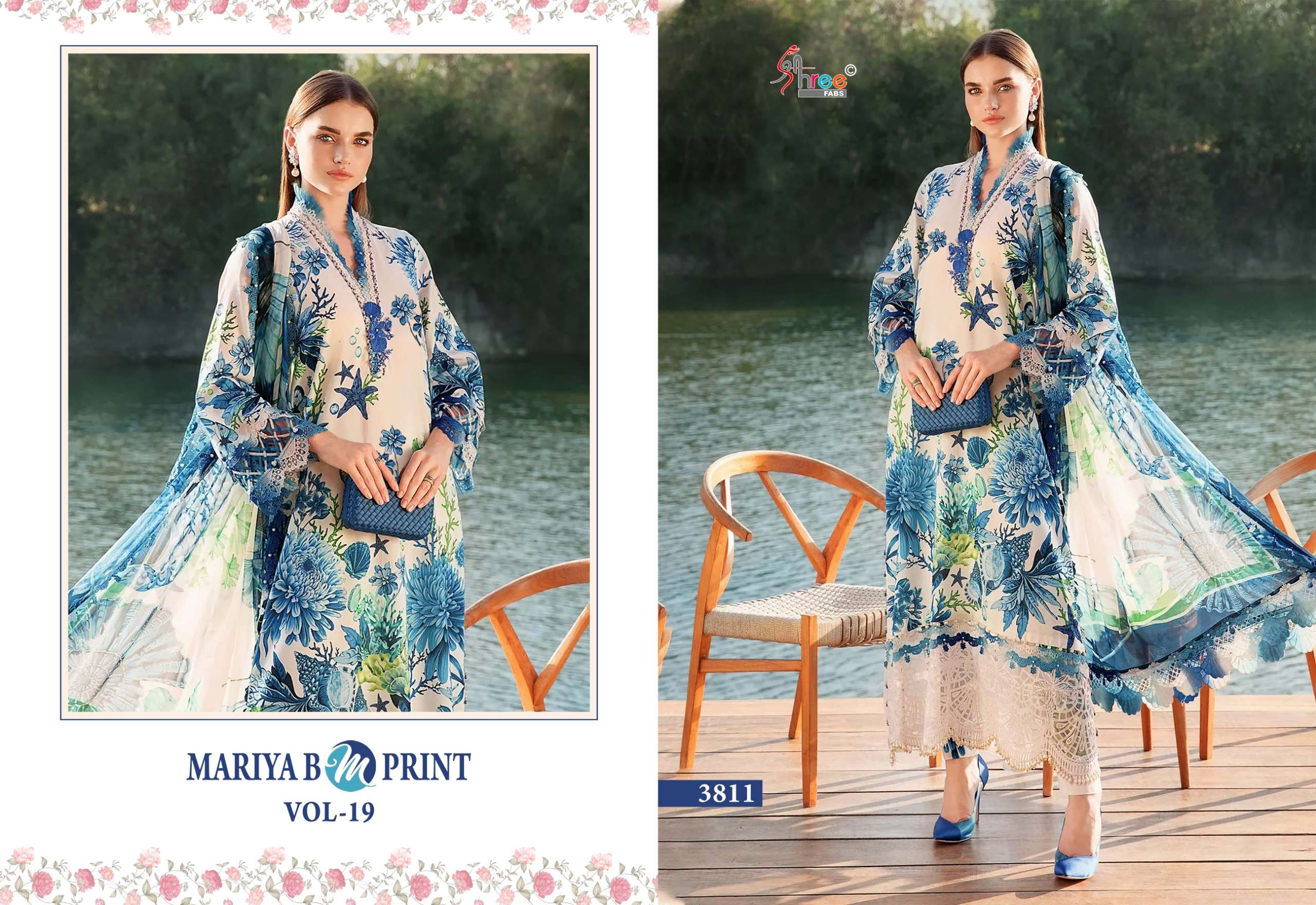 SHREE FAB MARIYA B MPRINT VOL 19 COTTON DESIGNER WORK SALWAR KAMEEZ 