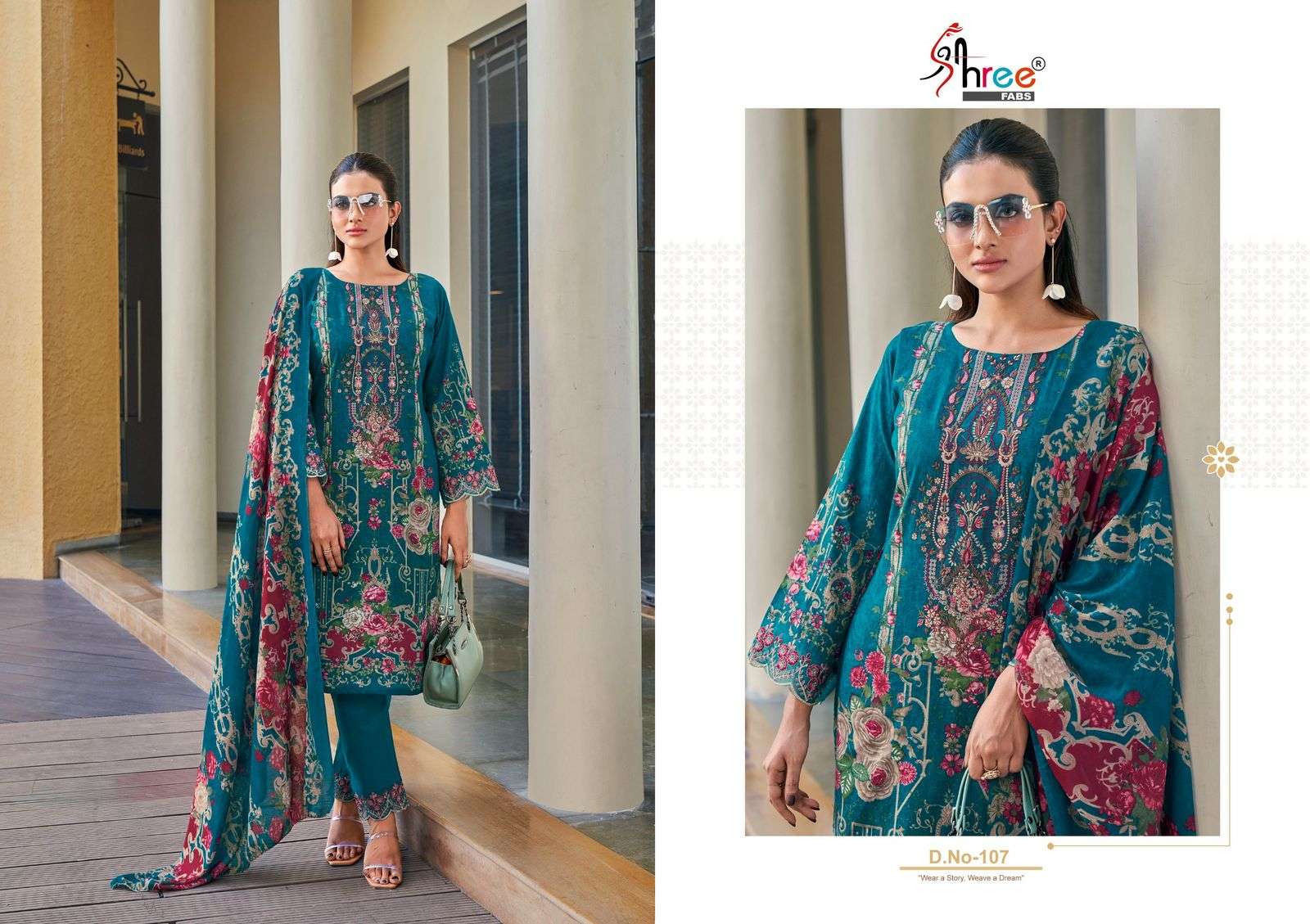 SHREE FABS KHADIZA PREMIUM LAWN COLLECTION COTTON FANCY WORK SALWAR KAMEEZ 