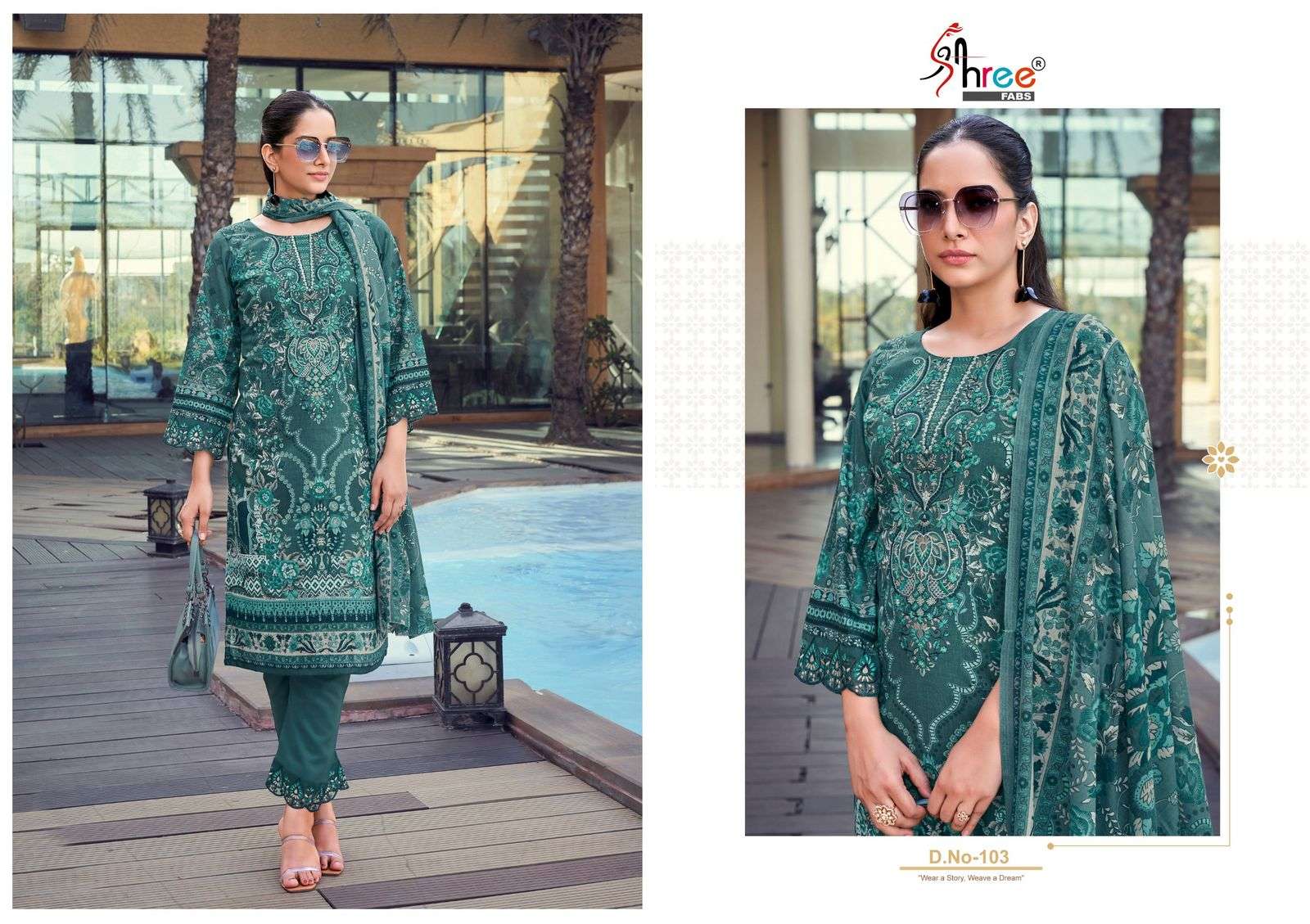 SHREE FABS KHADIZA PREMIUM LAWN COLLECTION COTTON FANCY WORK SALWAR KAMEEZ 