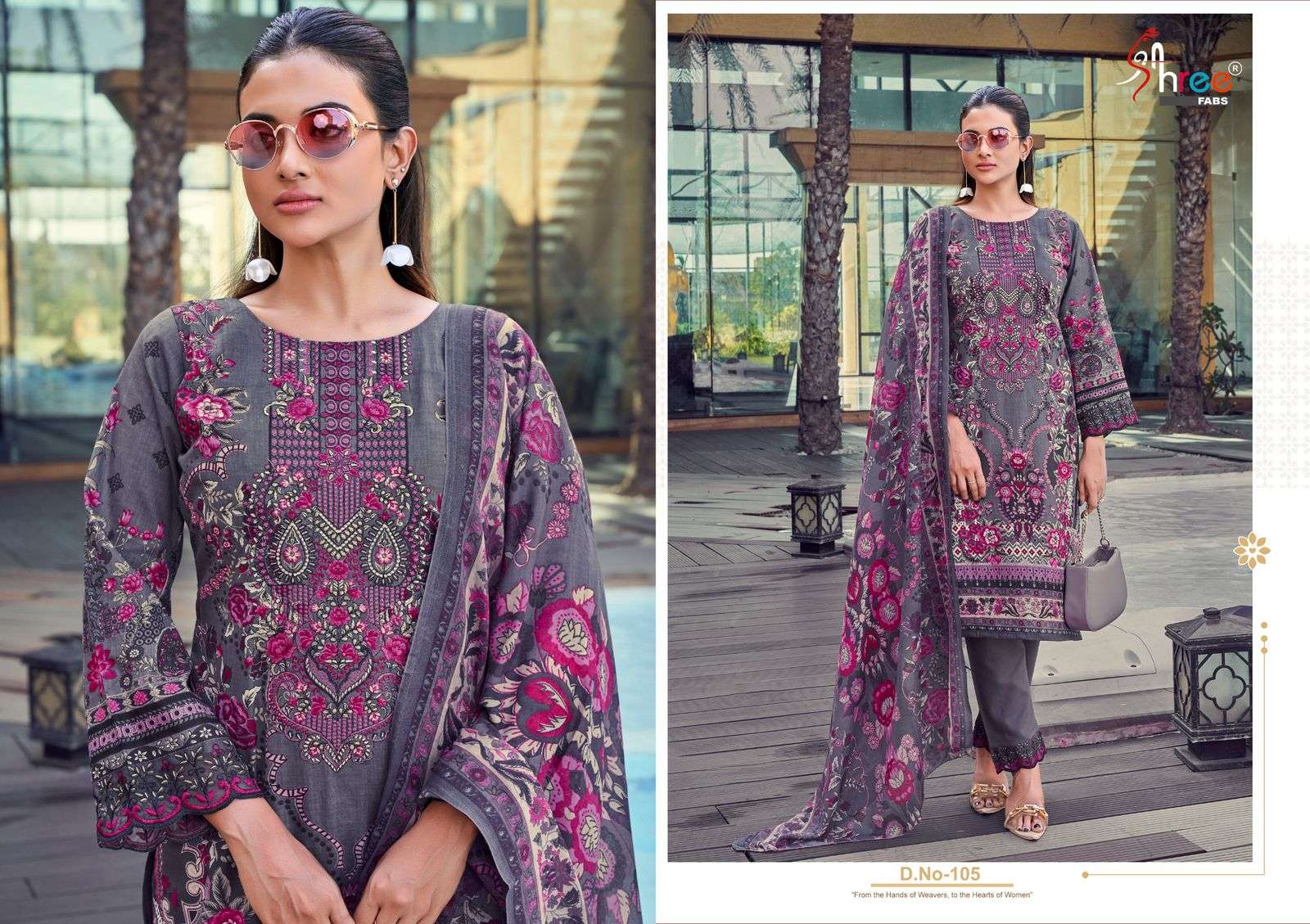 SHREE FABS KHADIZA PREMIUM LAWN COLLECTION COTTON FANCY WORK SALWAR KAMEEZ 