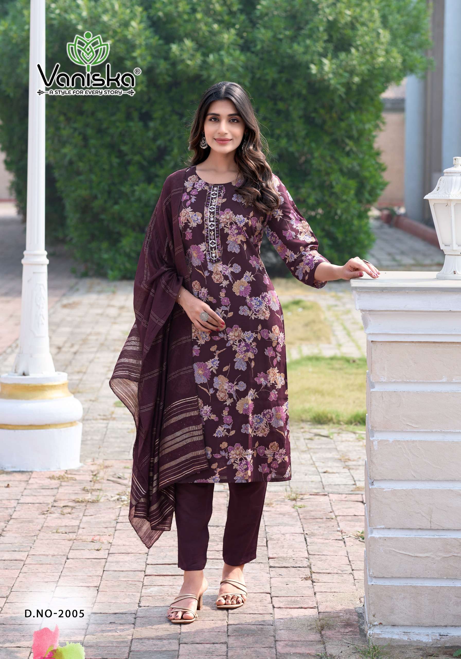 VANISKA FESTIVAL VOL 2 CHANDERI PRINT FANCY KURTI COMBO SET
