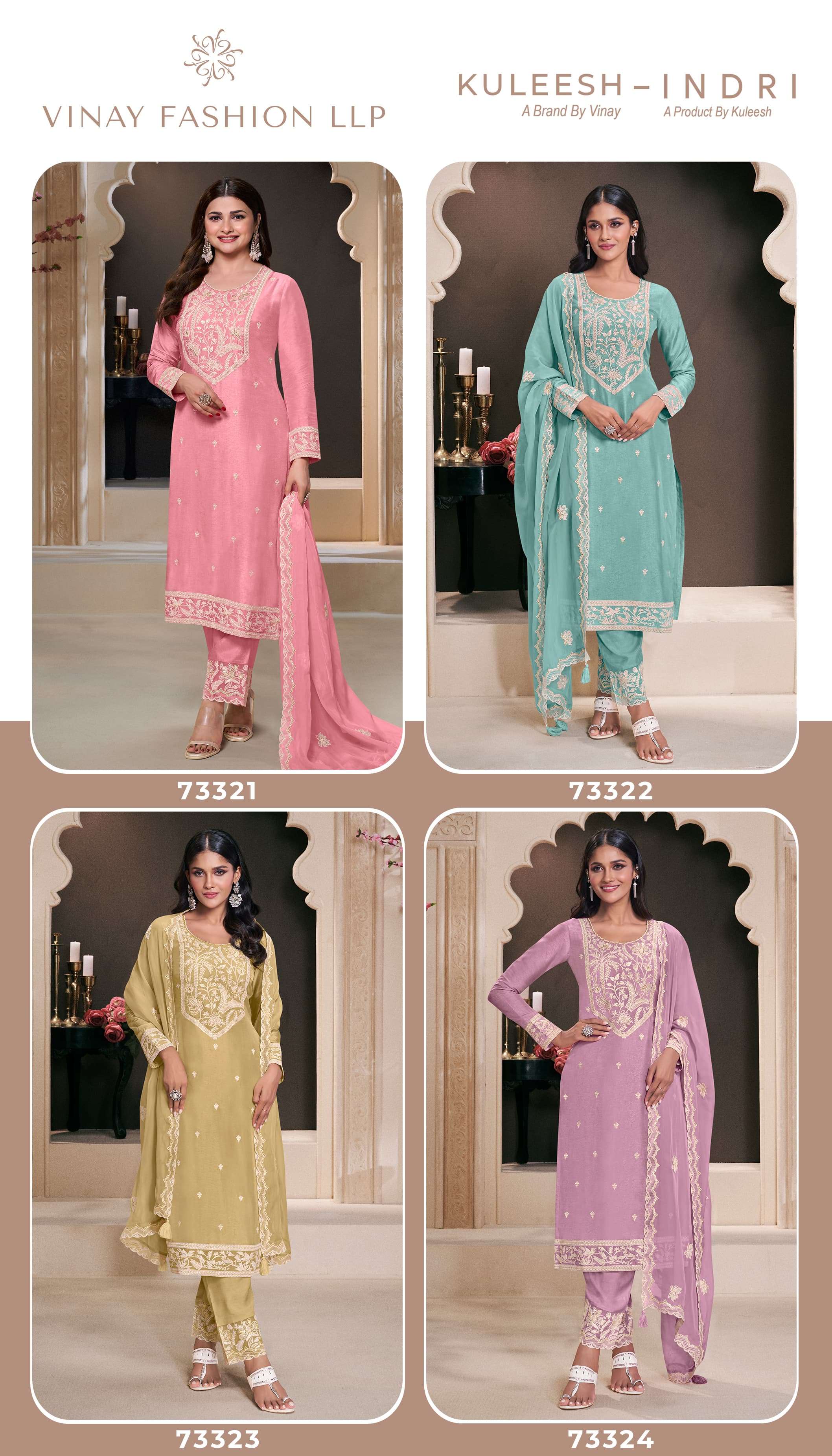 VINAY FASHION KULEESH INDRI SILK DESIGNER HEAVY FESTIVE WEAR SUIT