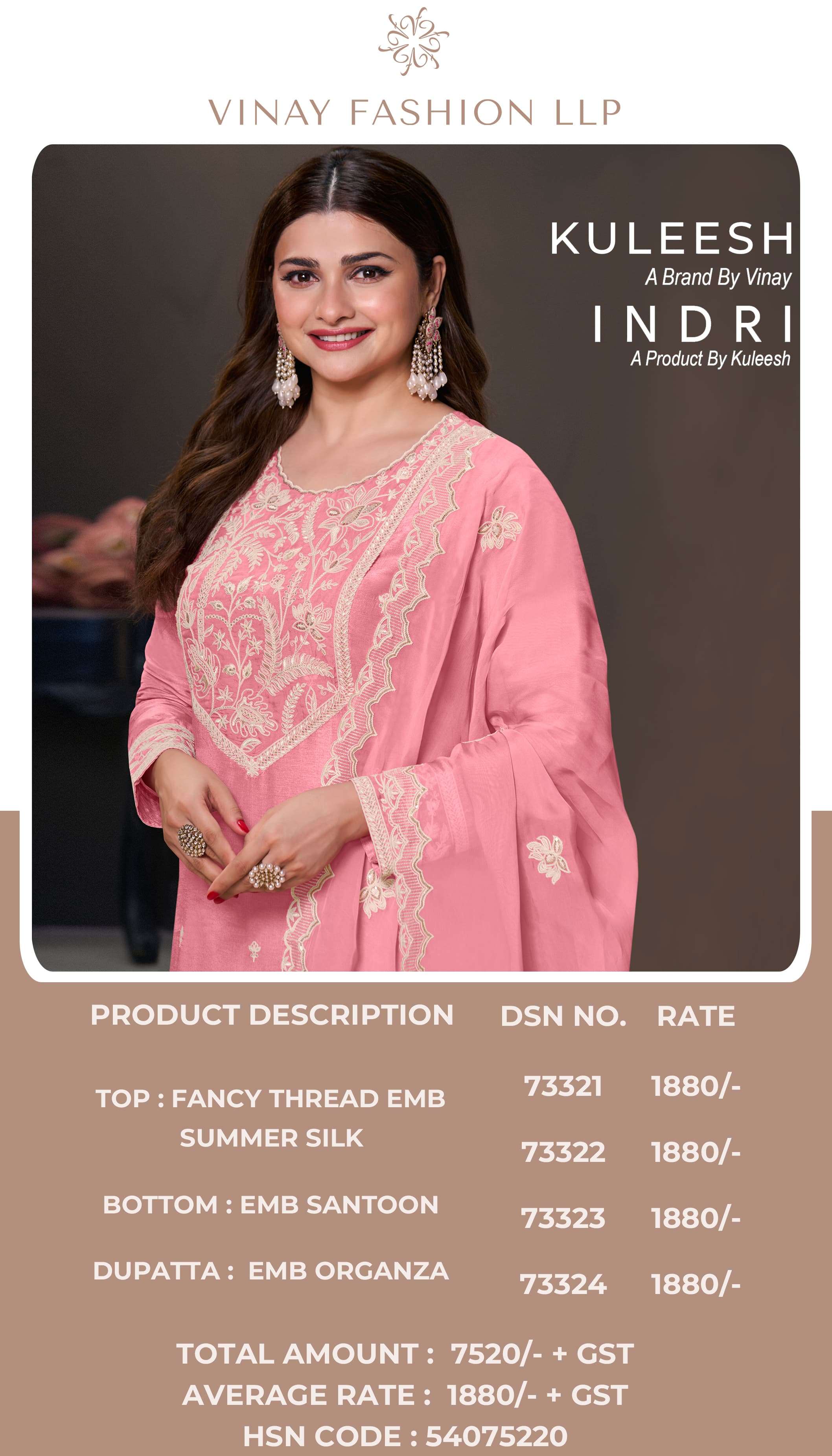 VINAY FASHION KULEESH INDRI SILK DESIGNER HEAVY FESTIVE WEAR SUIT