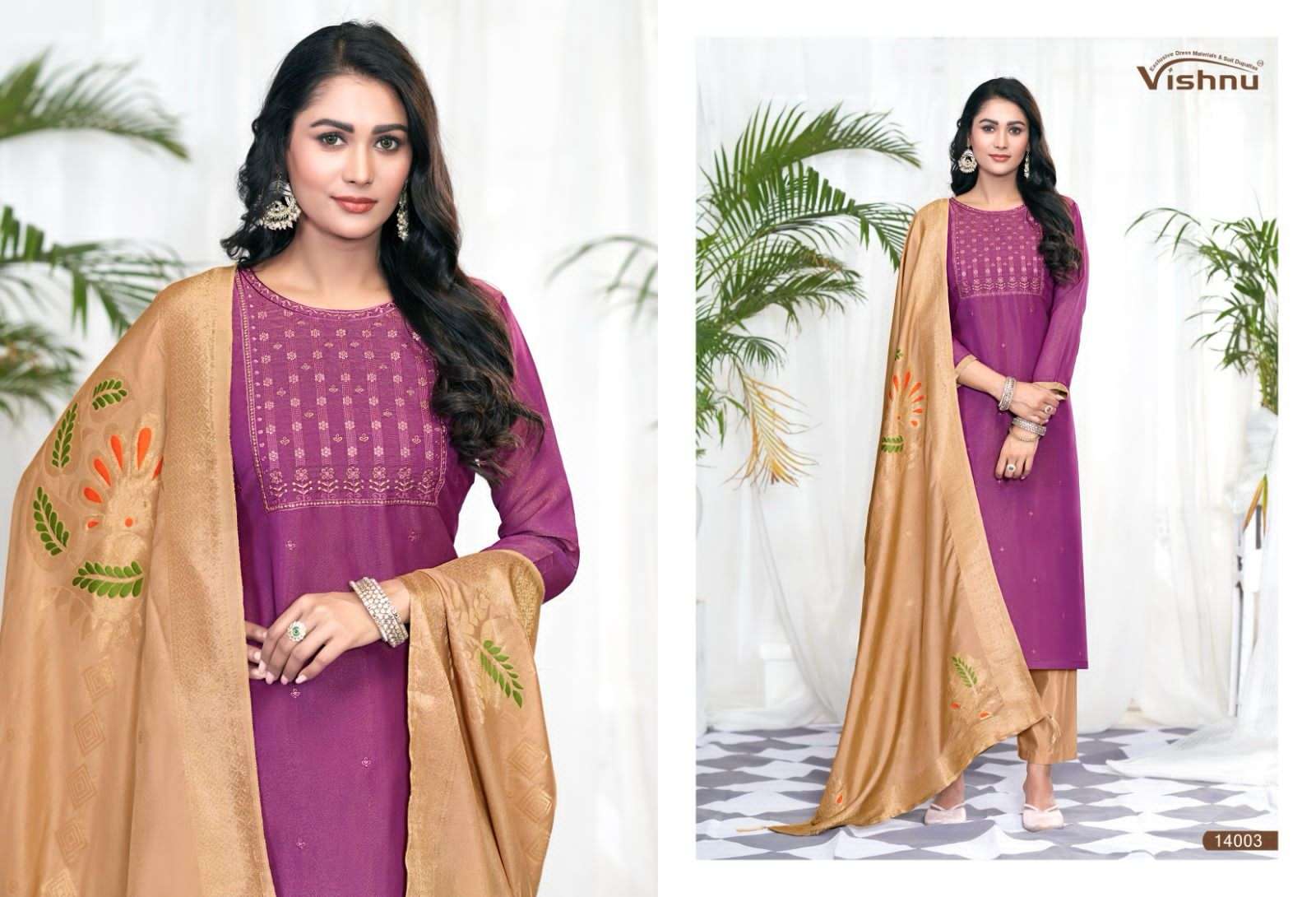 VISHNU IMPEX GLORIOUS VOL 2 SIMER FABRIC FANCY WORK SALWAR SUIT