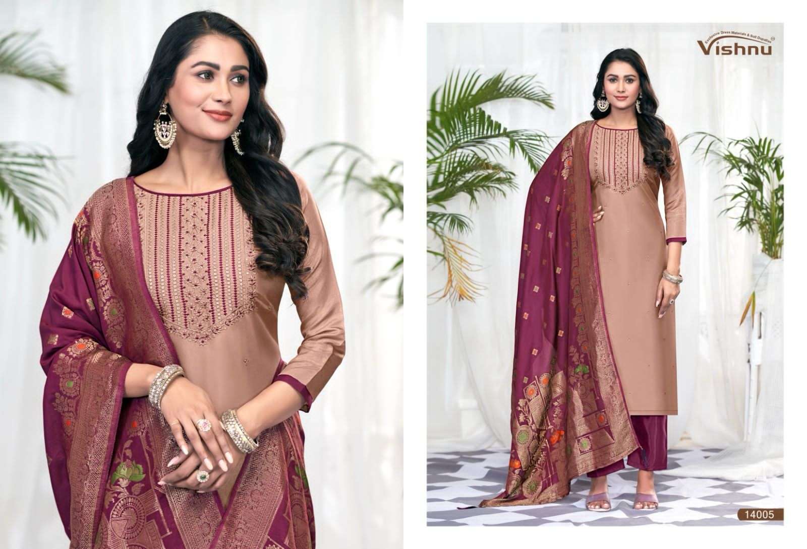 VISHNU IMPEX GLORIOUS VOL 2 SIMER FABRIC FANCY WORK SALWAR SUIT