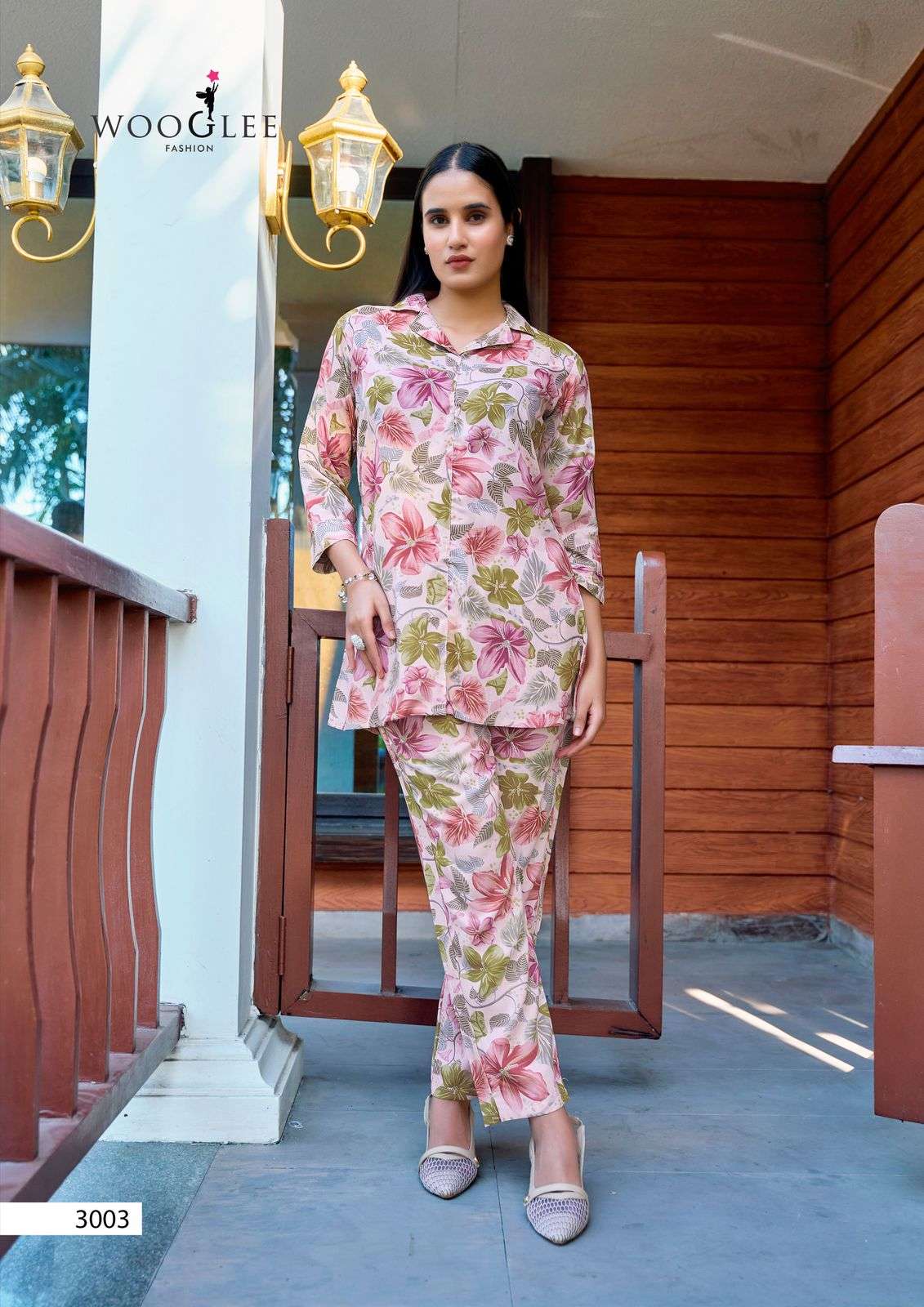 WOOGLEE ROLEX RAYON PRINT FANCY CAUSAL WEAR LADIES CO-ORD SET	