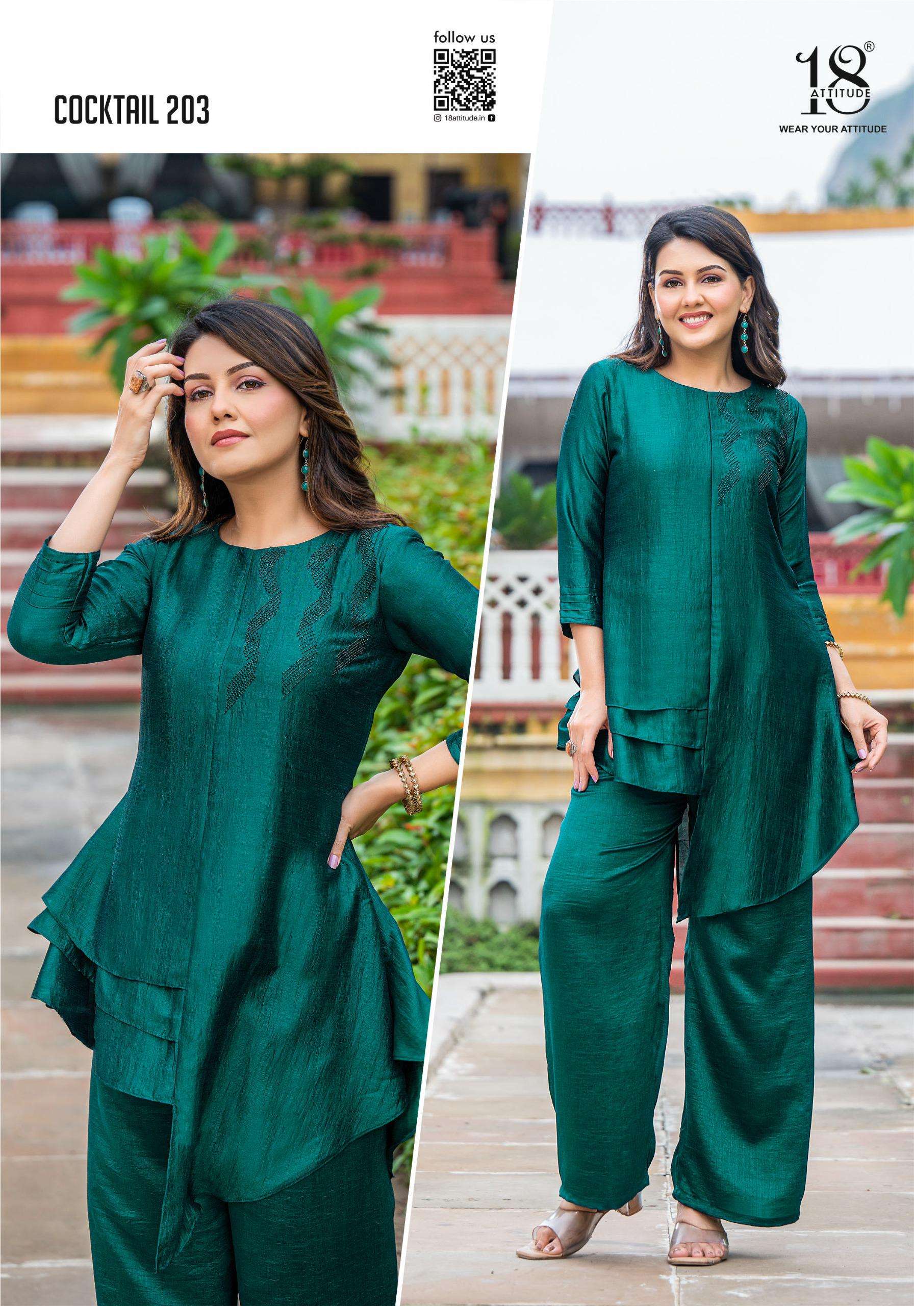 18 ATTITUDE COCKTAIL VOL 2 PREETY LOOK DESIGNER FANCY CO-ORD SET