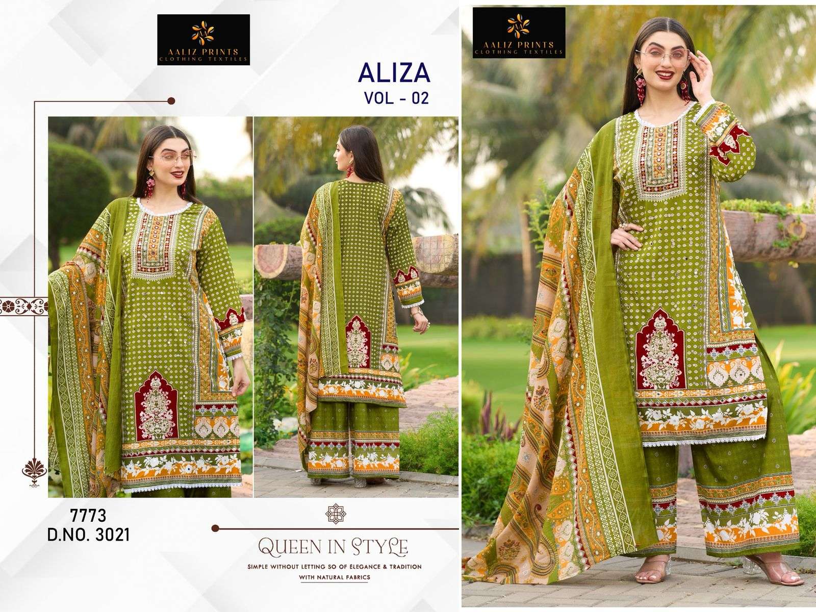 AALIZ PRINTS ALIZA VOL 2 COTTON DIGITAL PRINT WITH WORK SUIT