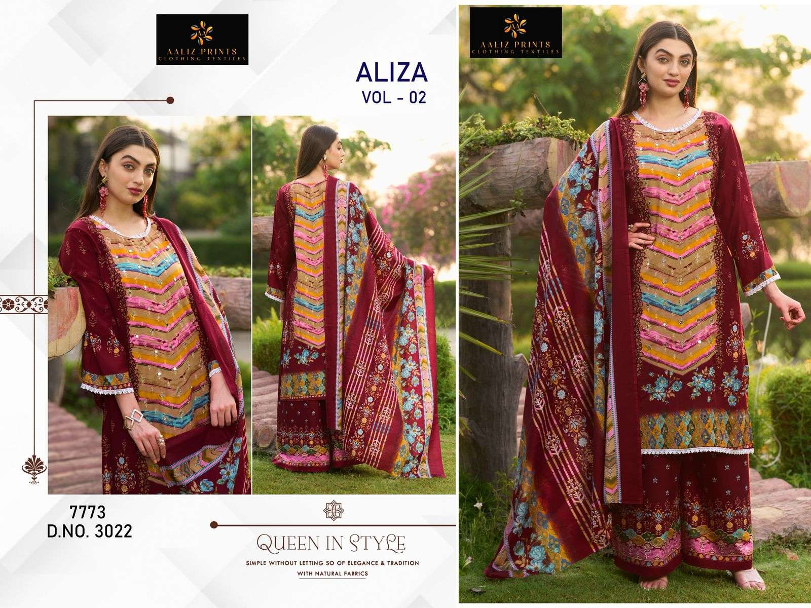 AALIZ PRINTS ALIZA VOL 2 COTTON DIGITAL PRINT WITH WORK SUIT