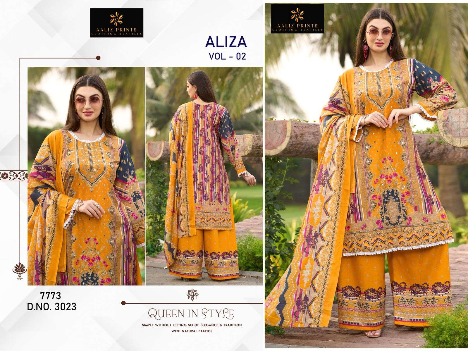 AALIZ PRINTS ALIZA VOL 2 COTTON DIGITAL PRINT WITH WORK SUIT