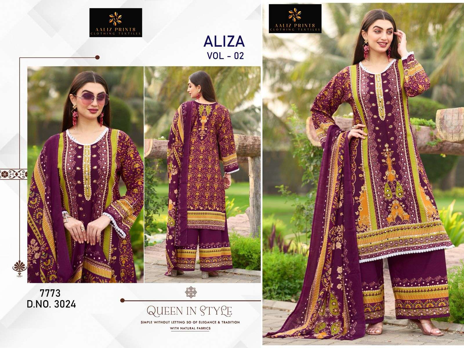 AALIZ PRINTS ALIZA VOL 2 COTTON DIGITAL PRINT WITH WORK SUIT
