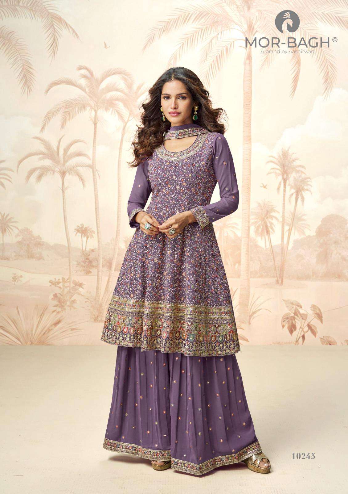 AASHIRWAD CREATION APURVA GEORGETTE HEAVY DESIGNER PARTY WEAR SUIT