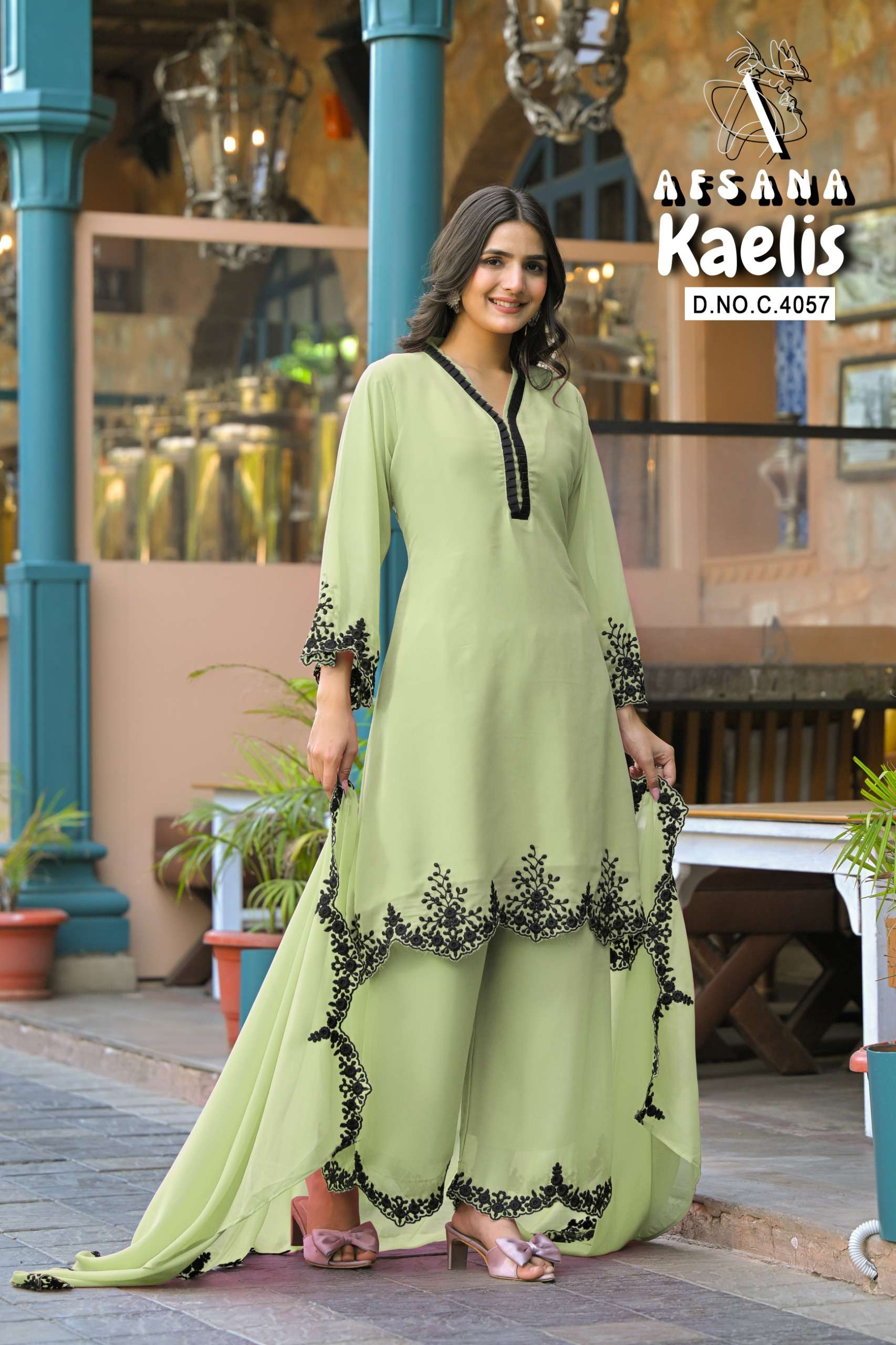  AFSANA KAELIS GEORGETTE FANCY DESIGNER WORK LADIES SUIT