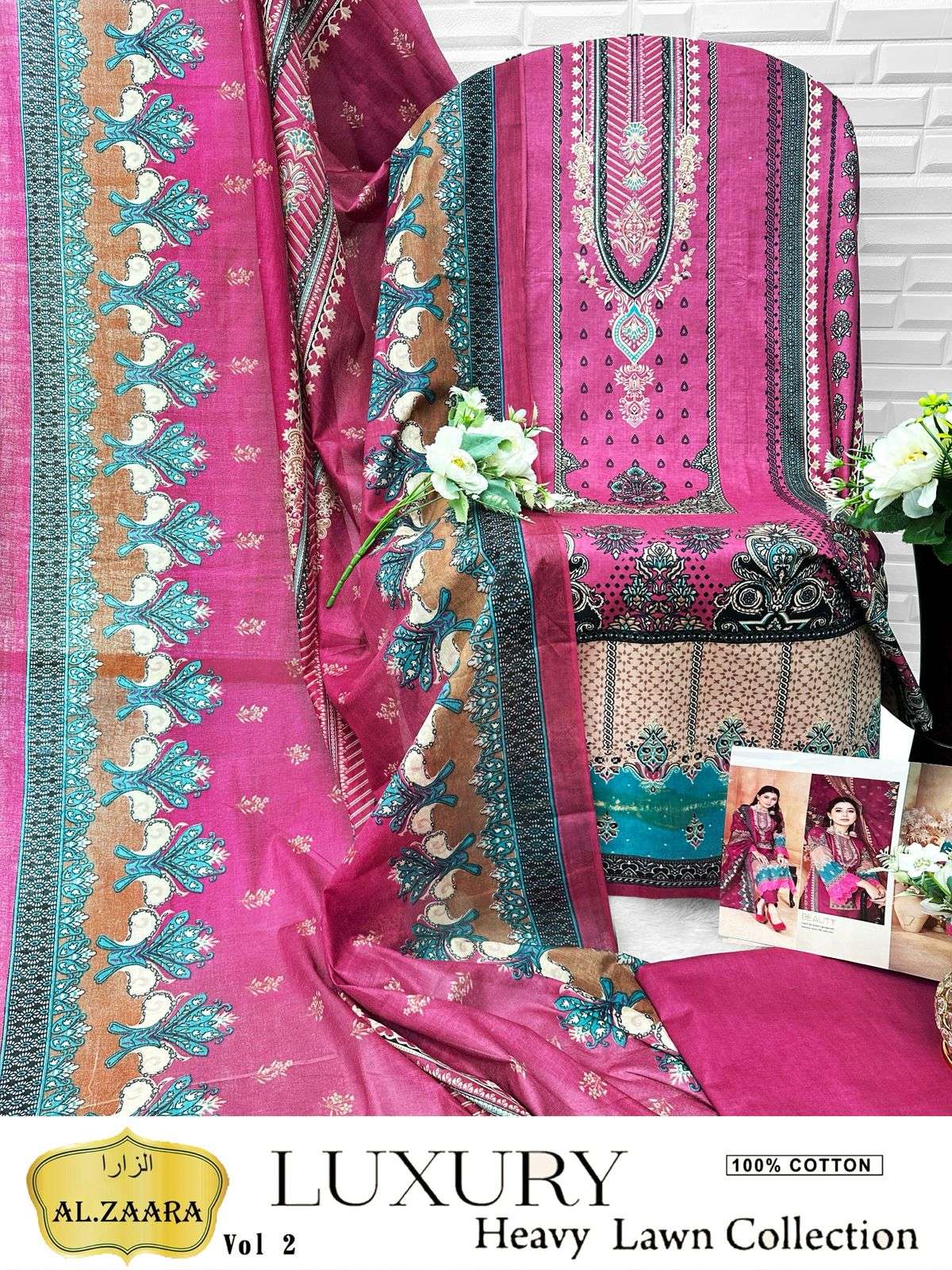 AL ZAARA VOL 2 COTTON DIGITAL KARACHI PRINTS SALWAR SUIT