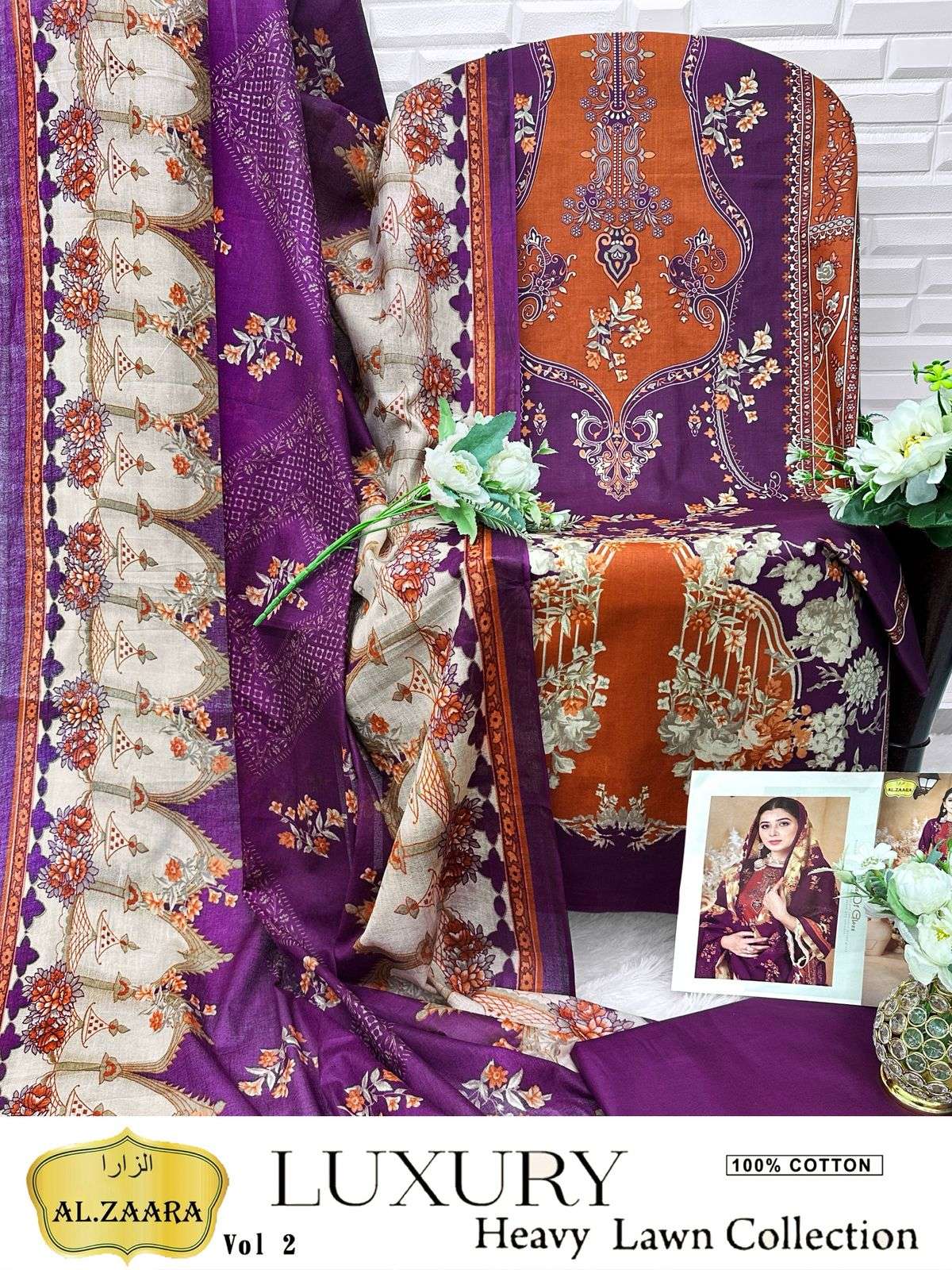 AL ZAARA VOL 2 COTTON DIGITAL KARACHI PRINTS SALWAR SUIT