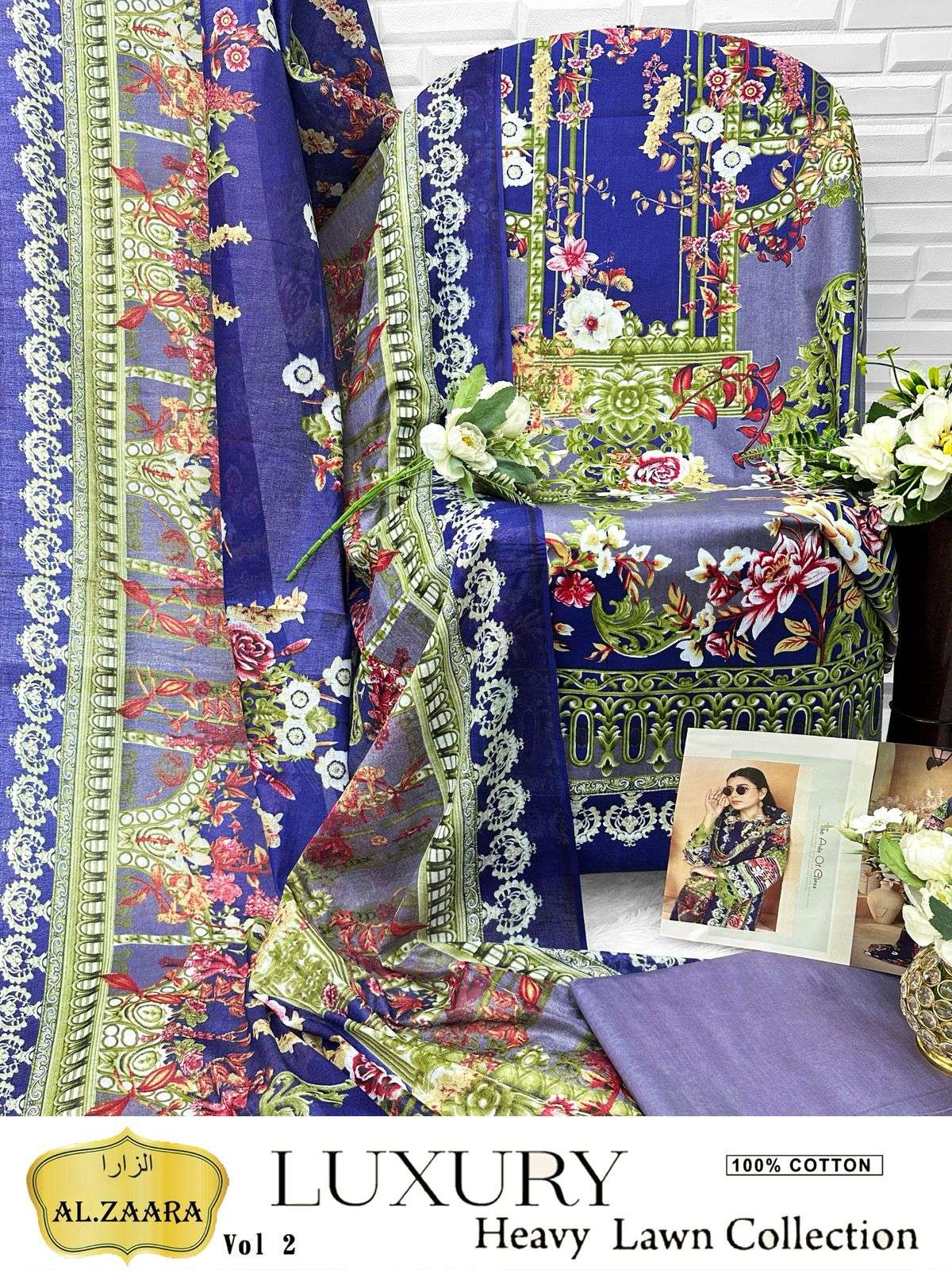 AL ZAARA VOL 2 COTTON DIGITAL KARACHI PRINTS SALWAR SUIT