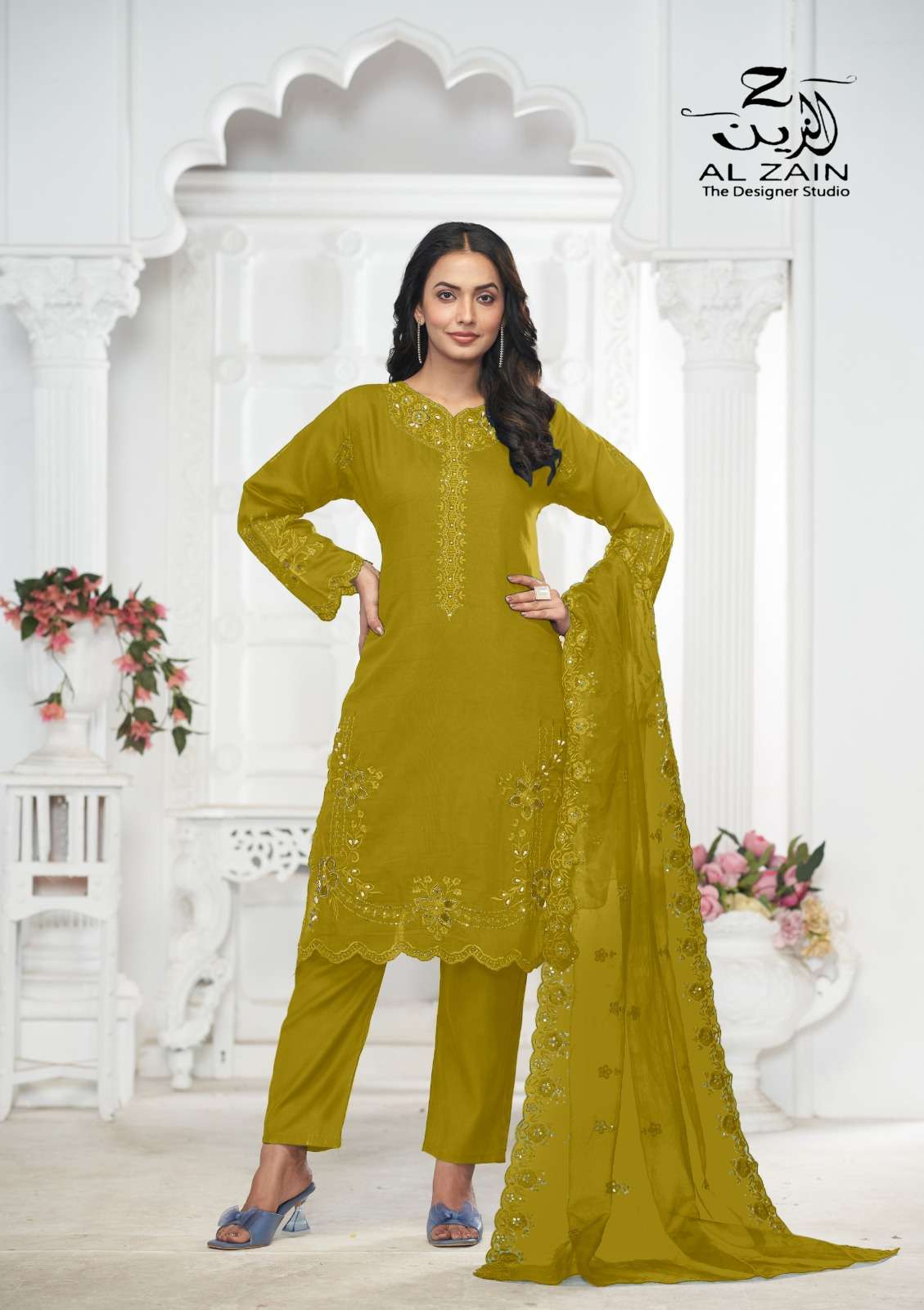 AL ZAIN D NO 272736 VISCOSE EMBROIDERY DESIGNER READY MADE SUIT
