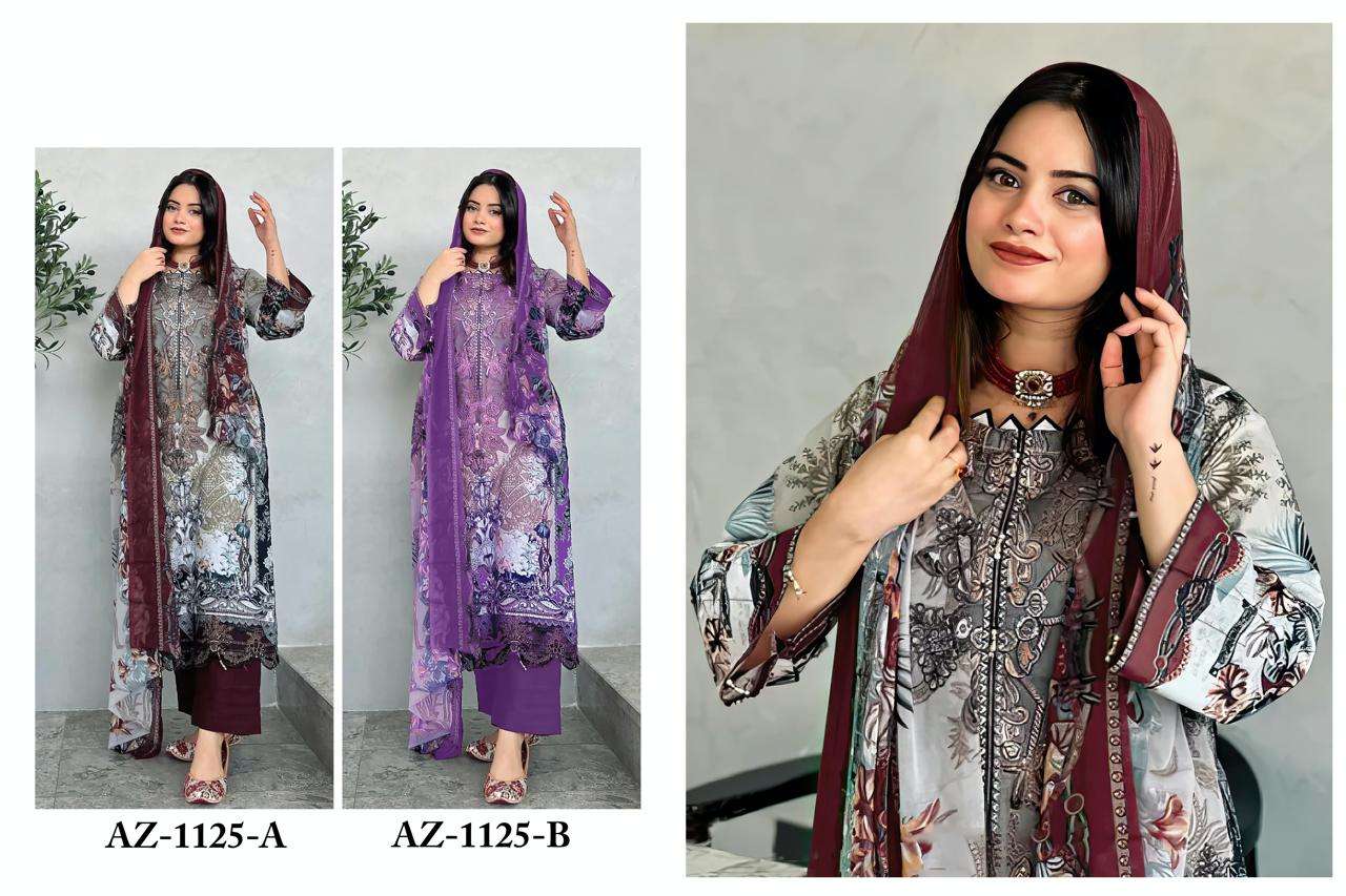 AL ZOHAIB D NO 1125 COTTON PRINT WITH PATCH EMBROIDERY WORK SALWAR KAMEEZ 
