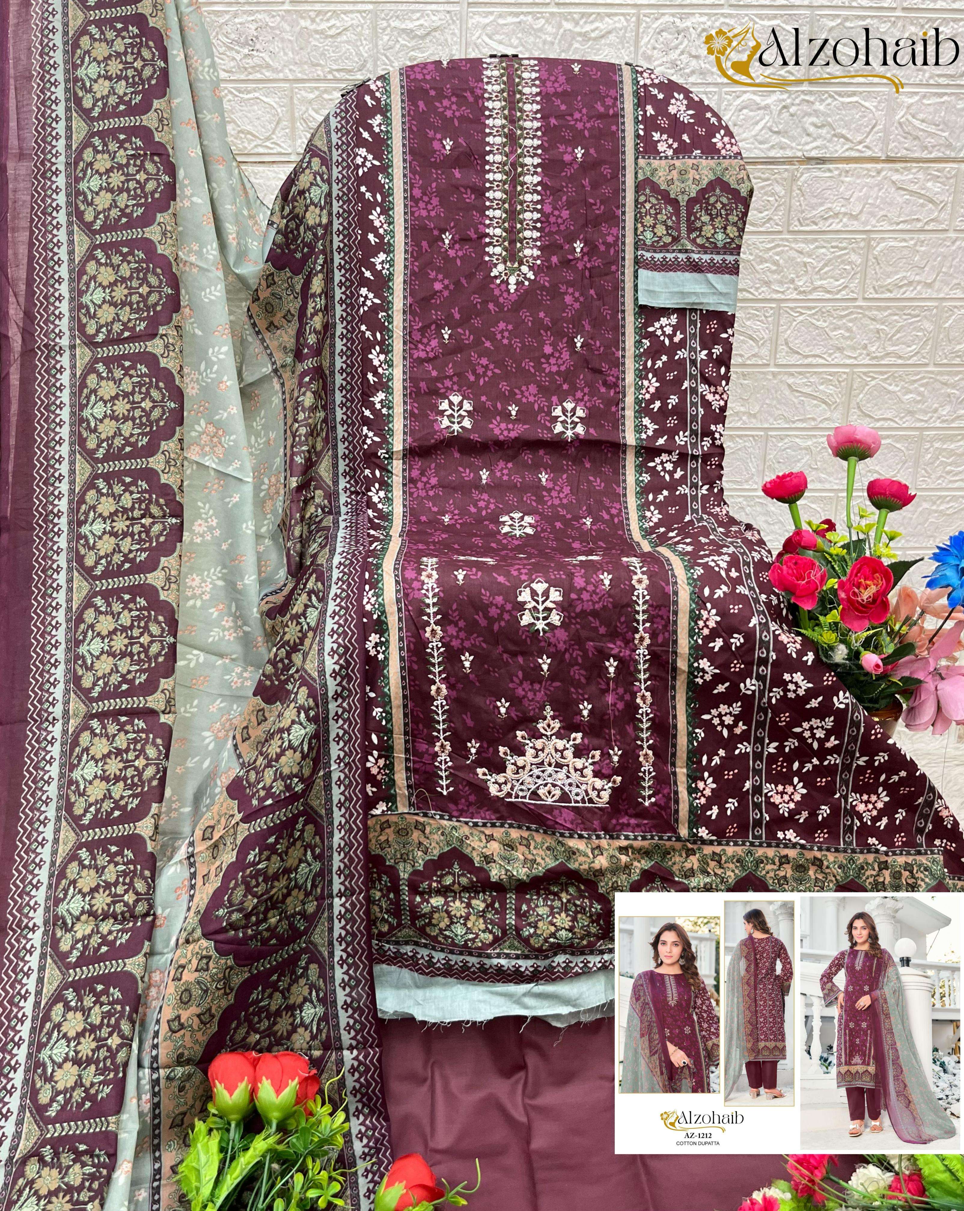 AL ZOHAIB NOOR VOL 1 COTTON FANCY EMBROIDERY SALWAR KAMEEZ 