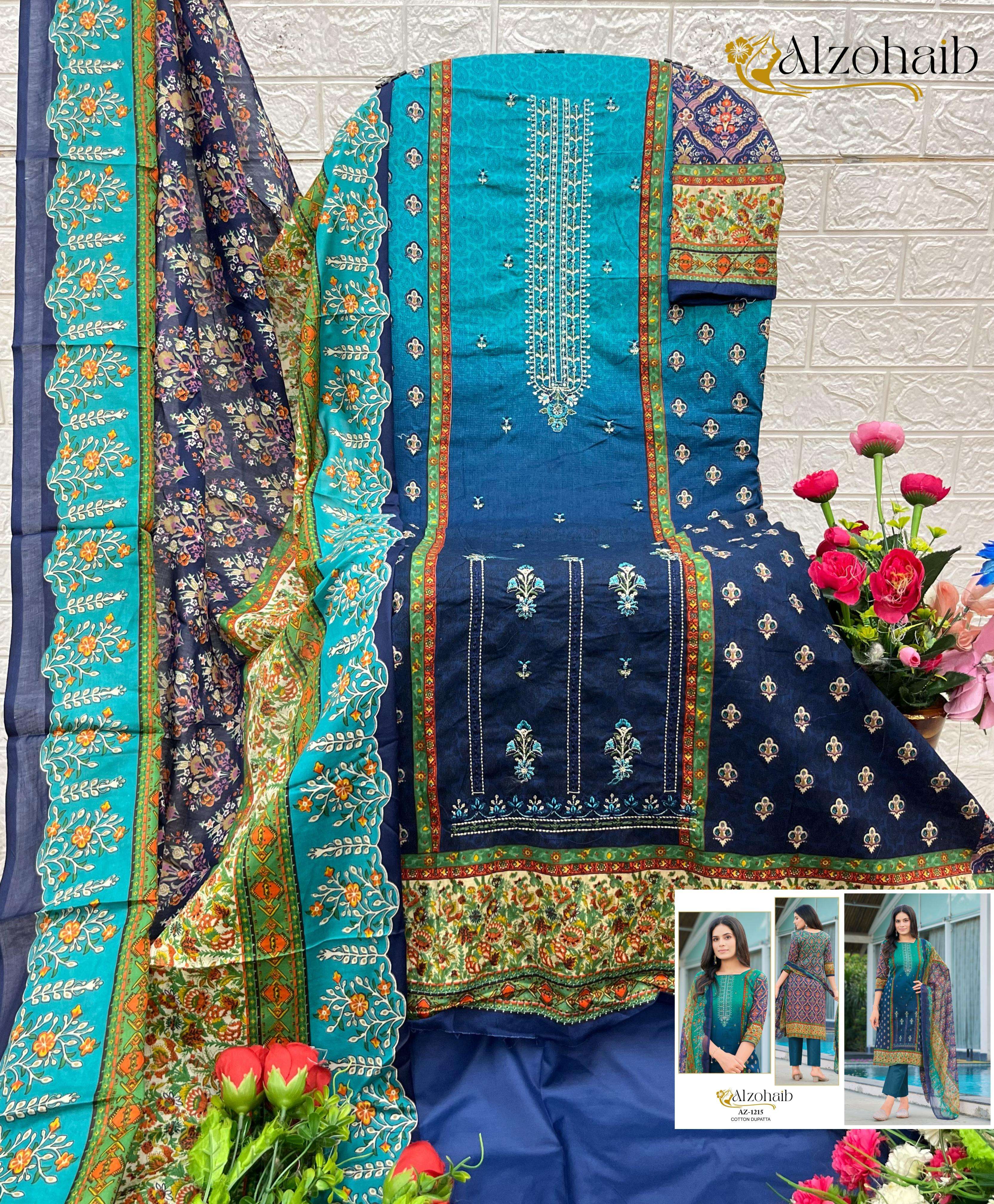 AL ZOHAIB NOOR VOL 1 COTTON FANCY EMBROIDERY SALWAR KAMEEZ 