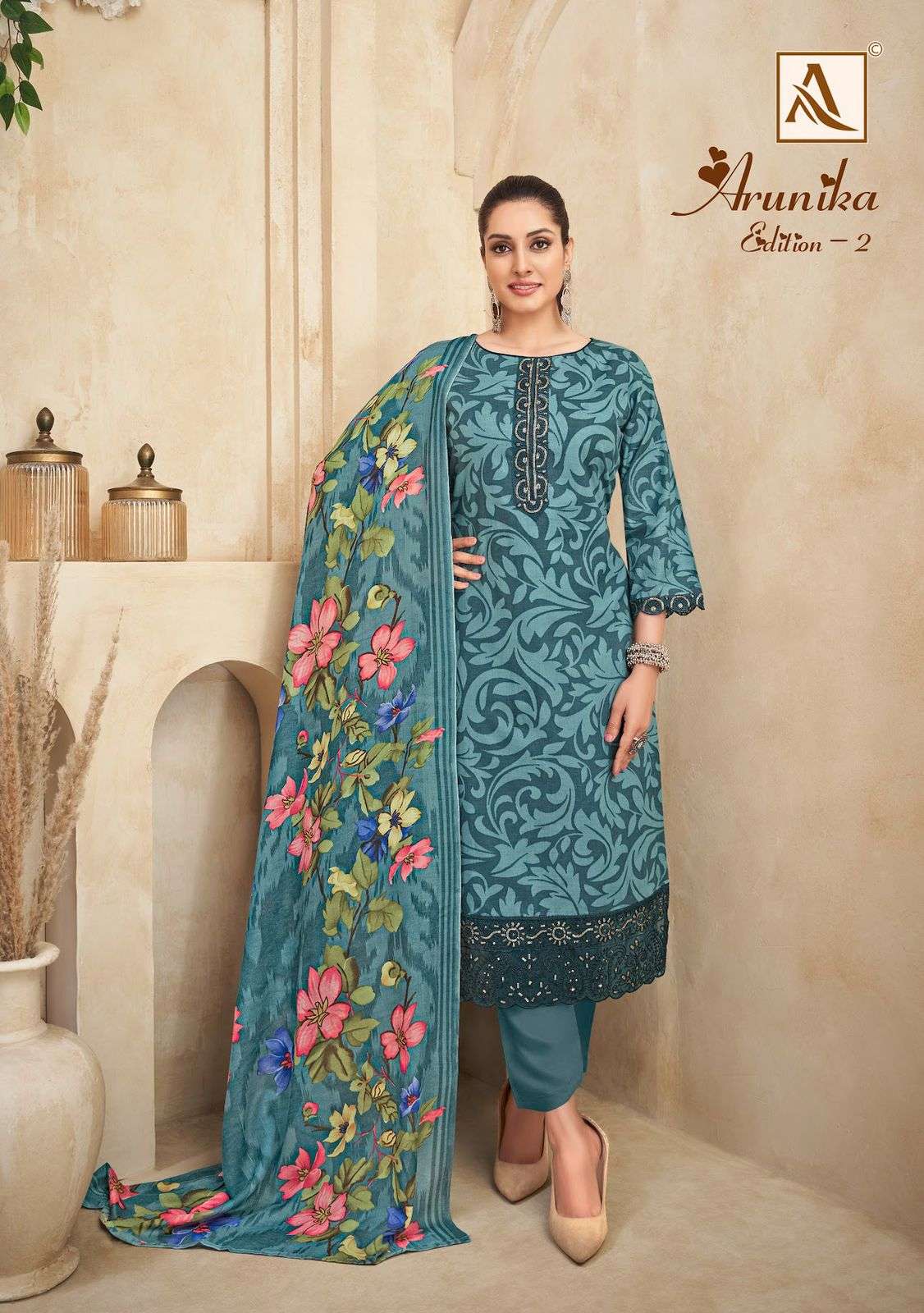 ALOK SUITS ARUNIKA EDITION 2 COTTON PRINT WITH FANCY WORK SUIT