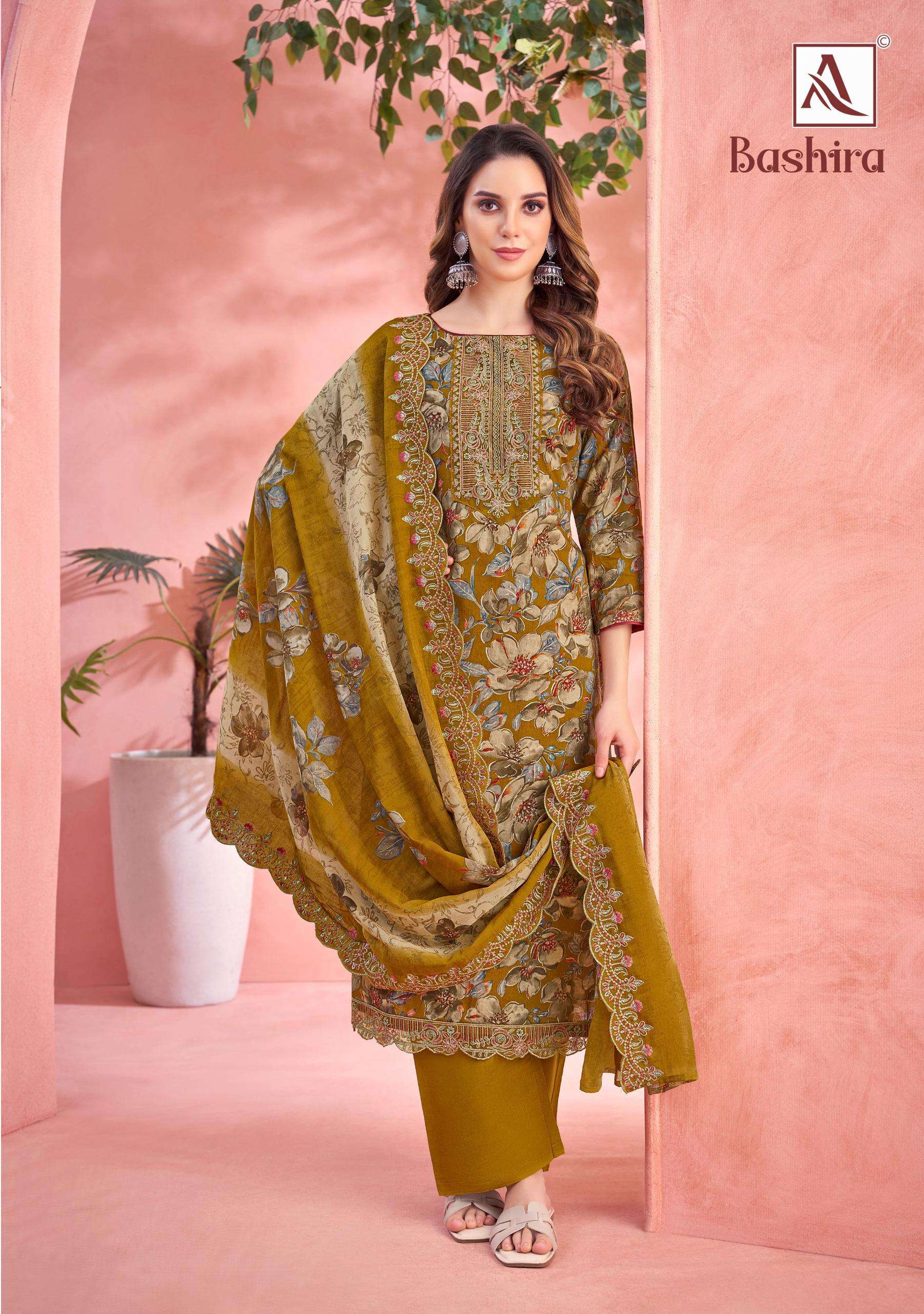 ALOK SUITS BASHIRA CAMBRIC COTTON PRINT WITH FANCY WORK SUIT