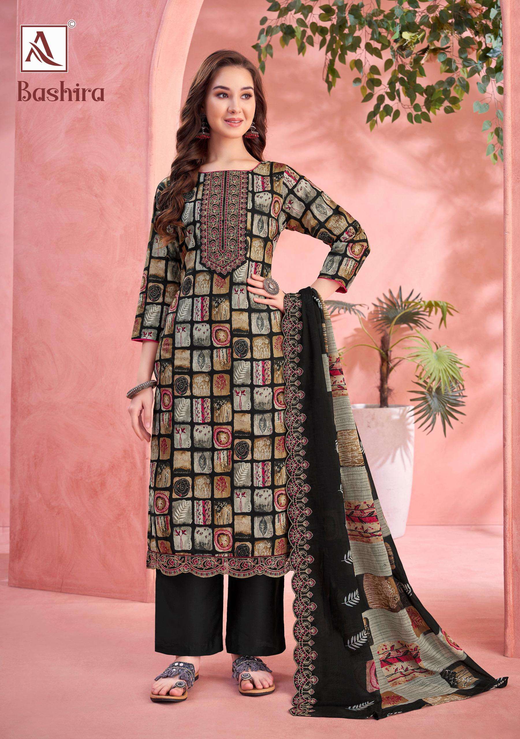 ALOK SUITS BASHIRA CAMBRIC COTTON PRINT WITH FANCY WORK SUIT