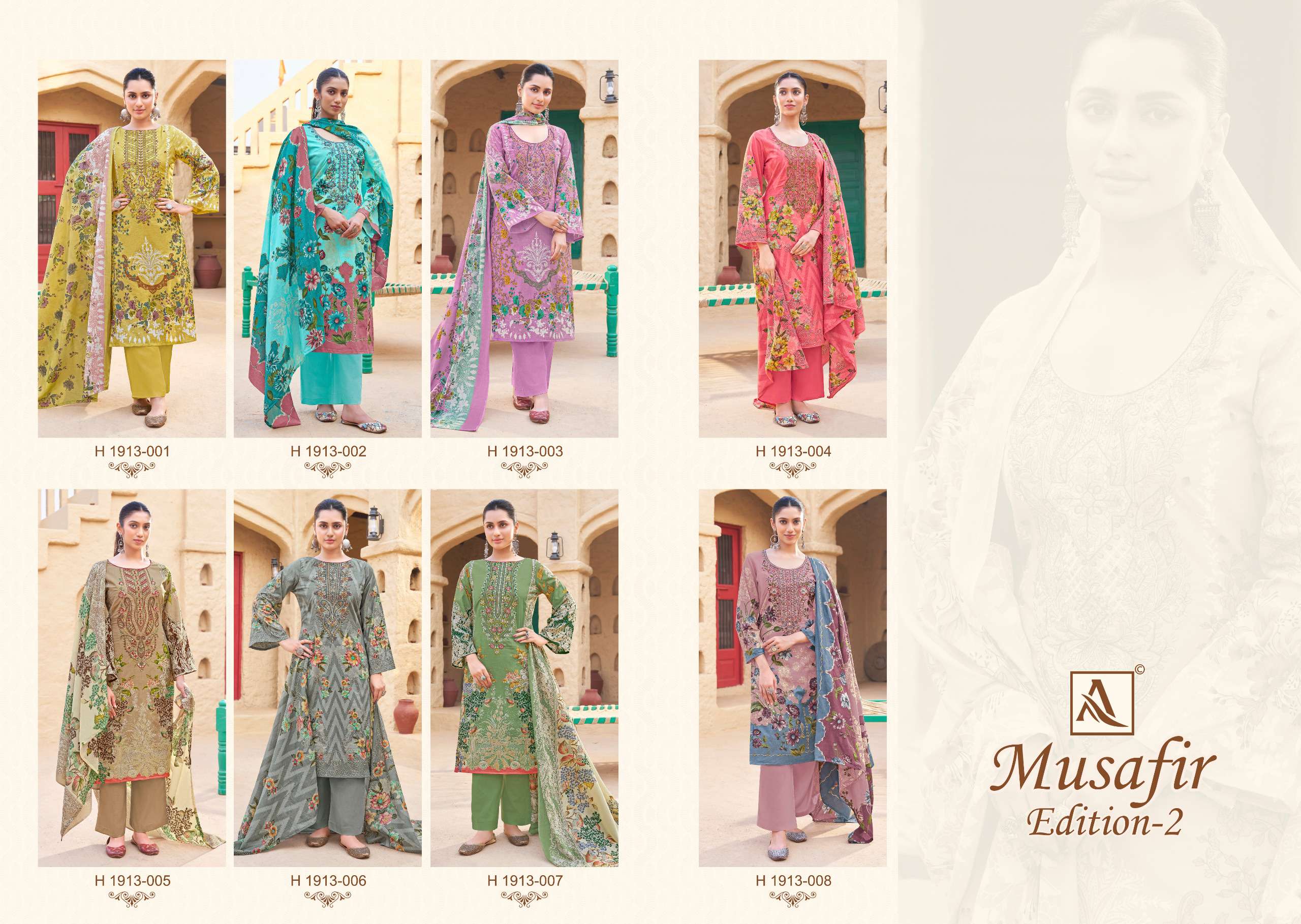 ALOK SUITS MUSAFIR EDITION 2 COTTON PAKISTANI PRINT WITH WORK SUIT