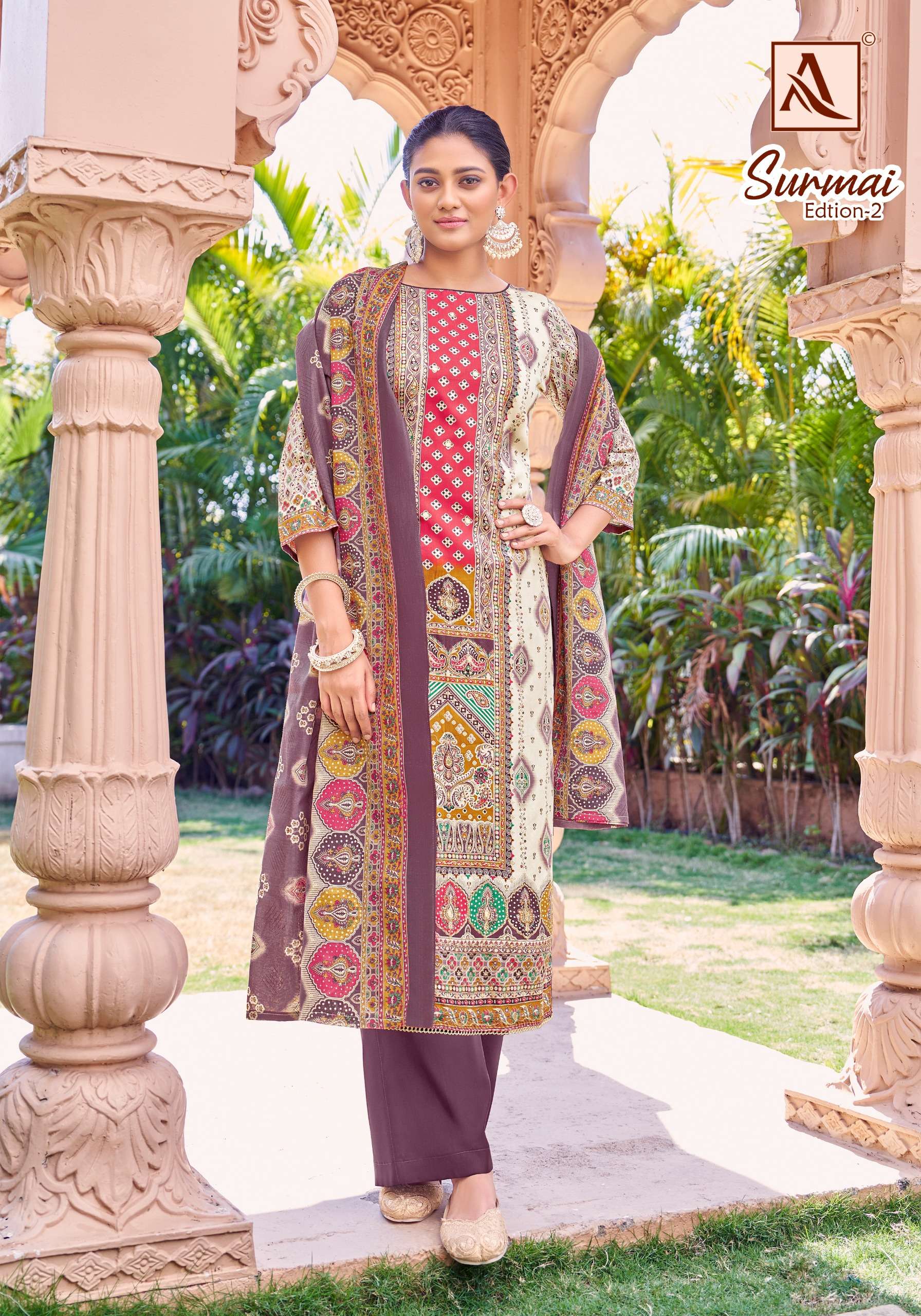 ALOK SUITS SURMAI EDITION 2 JAM COTTON PRINT WITH FANCY WORK SUIT