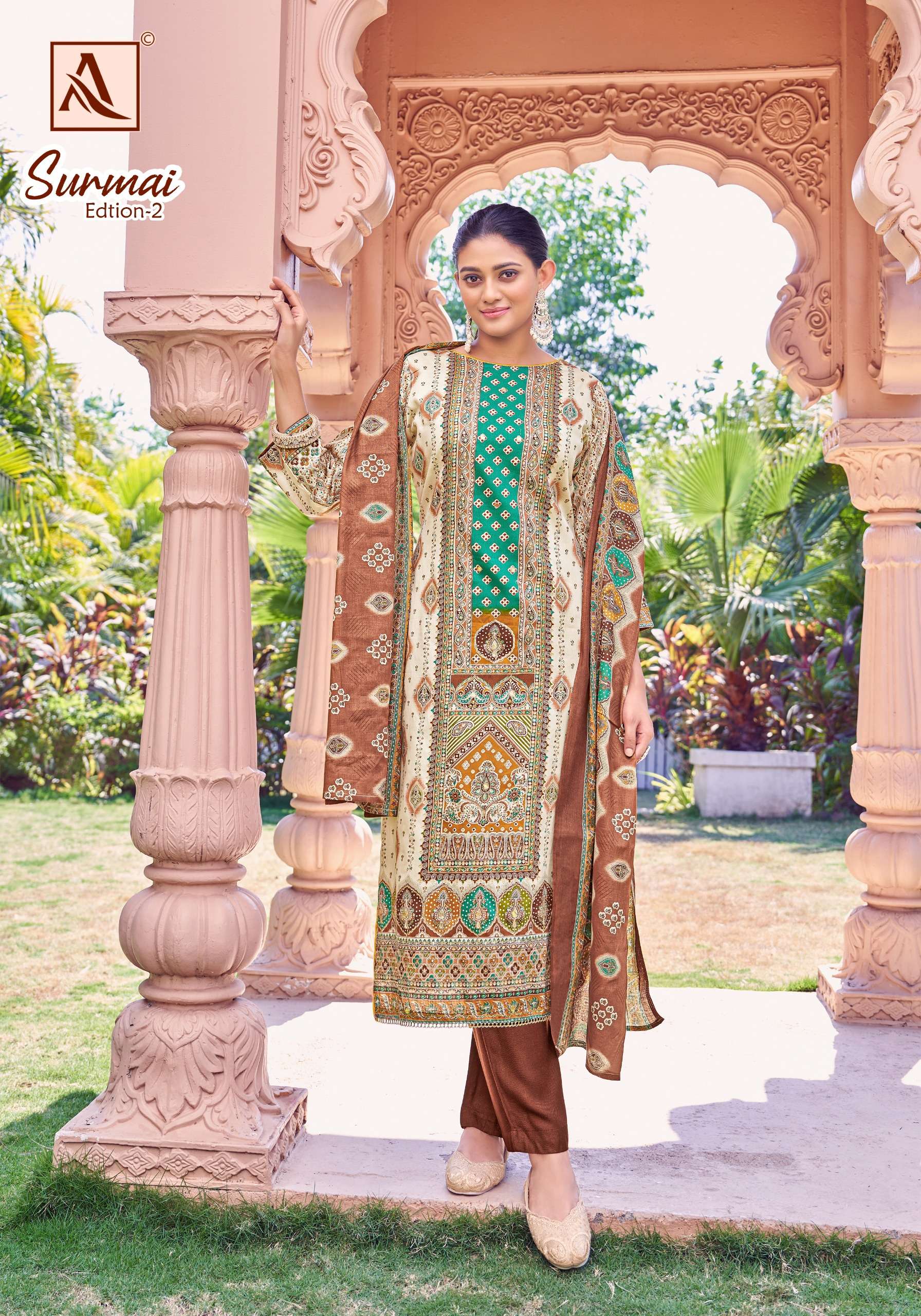 ALOK SUITS SURMAI EDITION 2 JAM COTTON PRINT WITH FANCY WORK SUIT