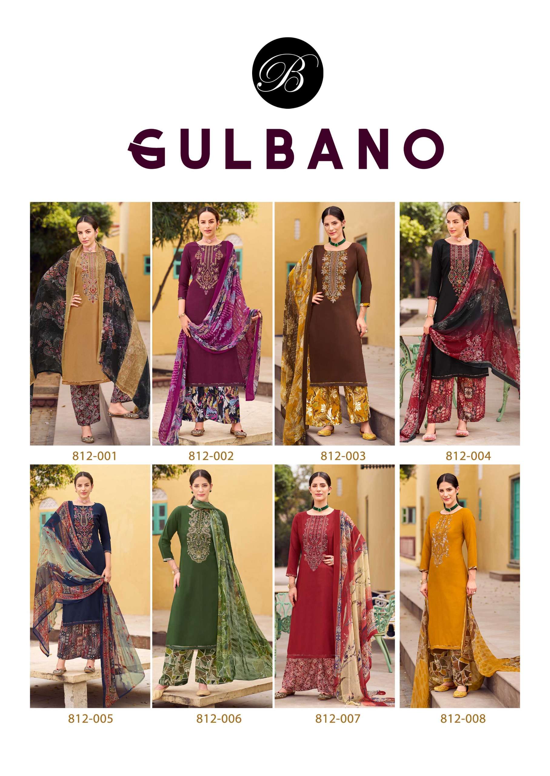 BELLIZA DESIGNER STUDIO GULBANO VISCOSE FANCY EMBROIDERY WORK SUIT