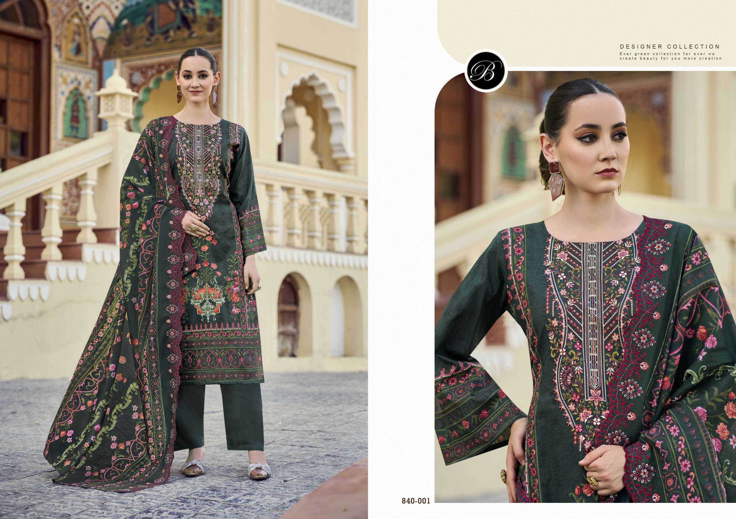 BELLIZA DESIGNER STUDIO GUZARISH VOL 22 COTTON DIGITAL PRINT WITH WORK SUIT