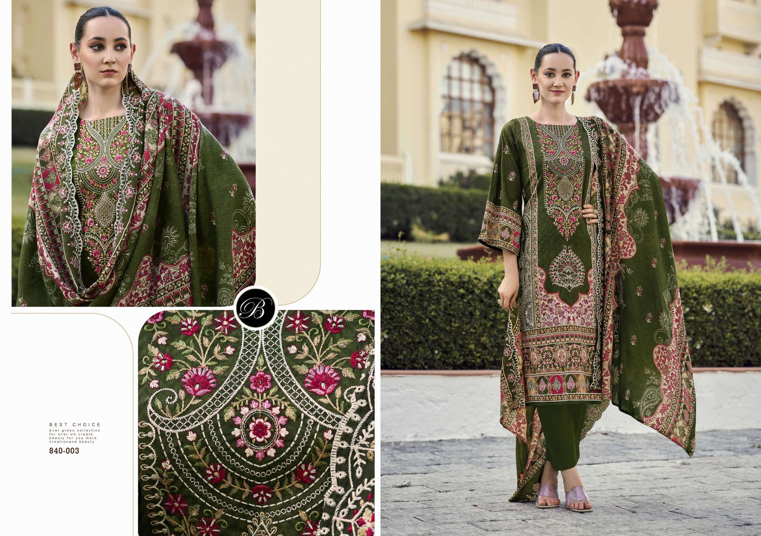BELLIZA DESIGNER STUDIO GUZARISH VOL 22 COTTON DIGITAL PRINT WITH WORK SUIT