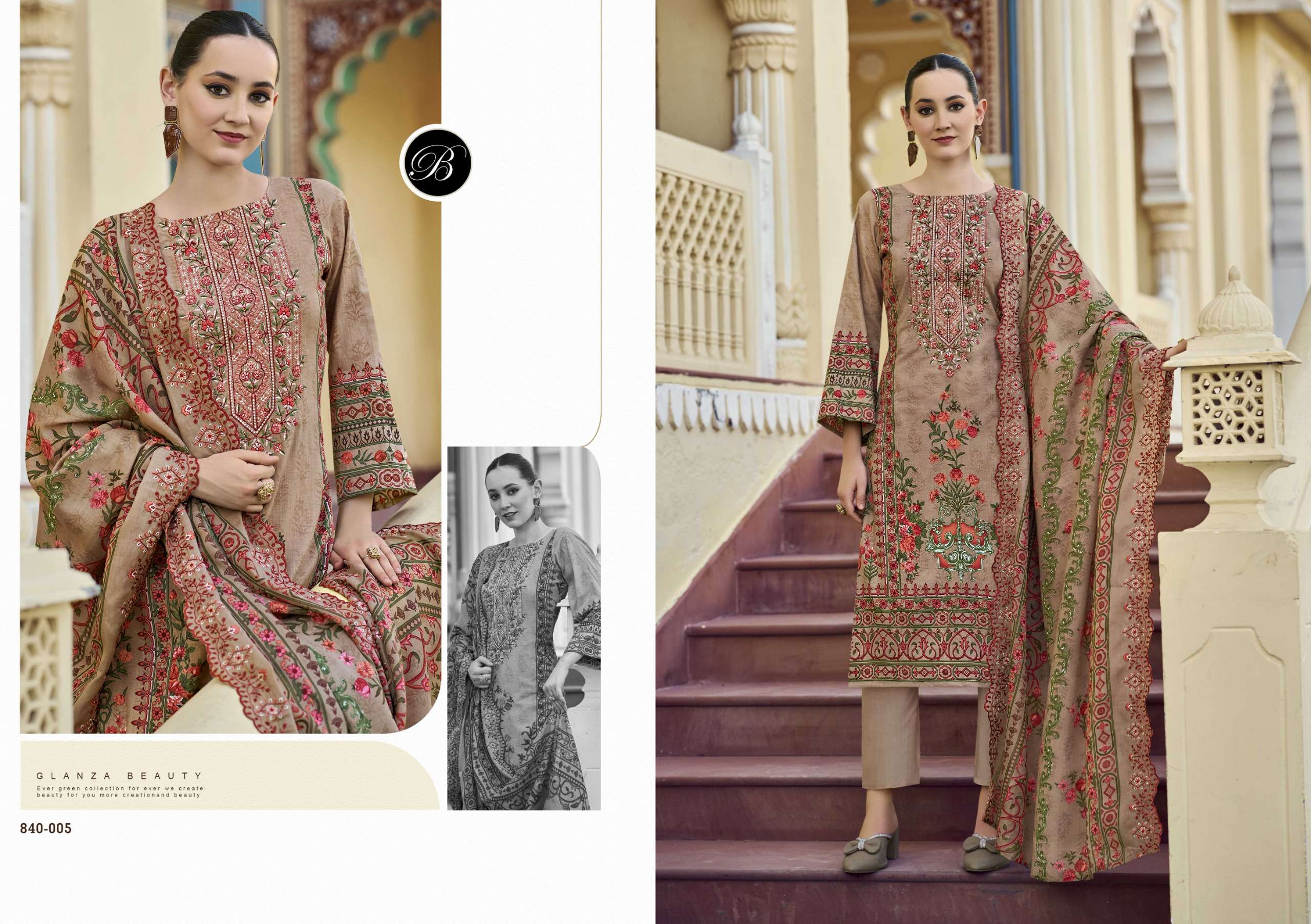 BELLIZA DESIGNER STUDIO GUZARISH VOL 22 COTTON DIGITAL PRINT WITH WORK SUIT
