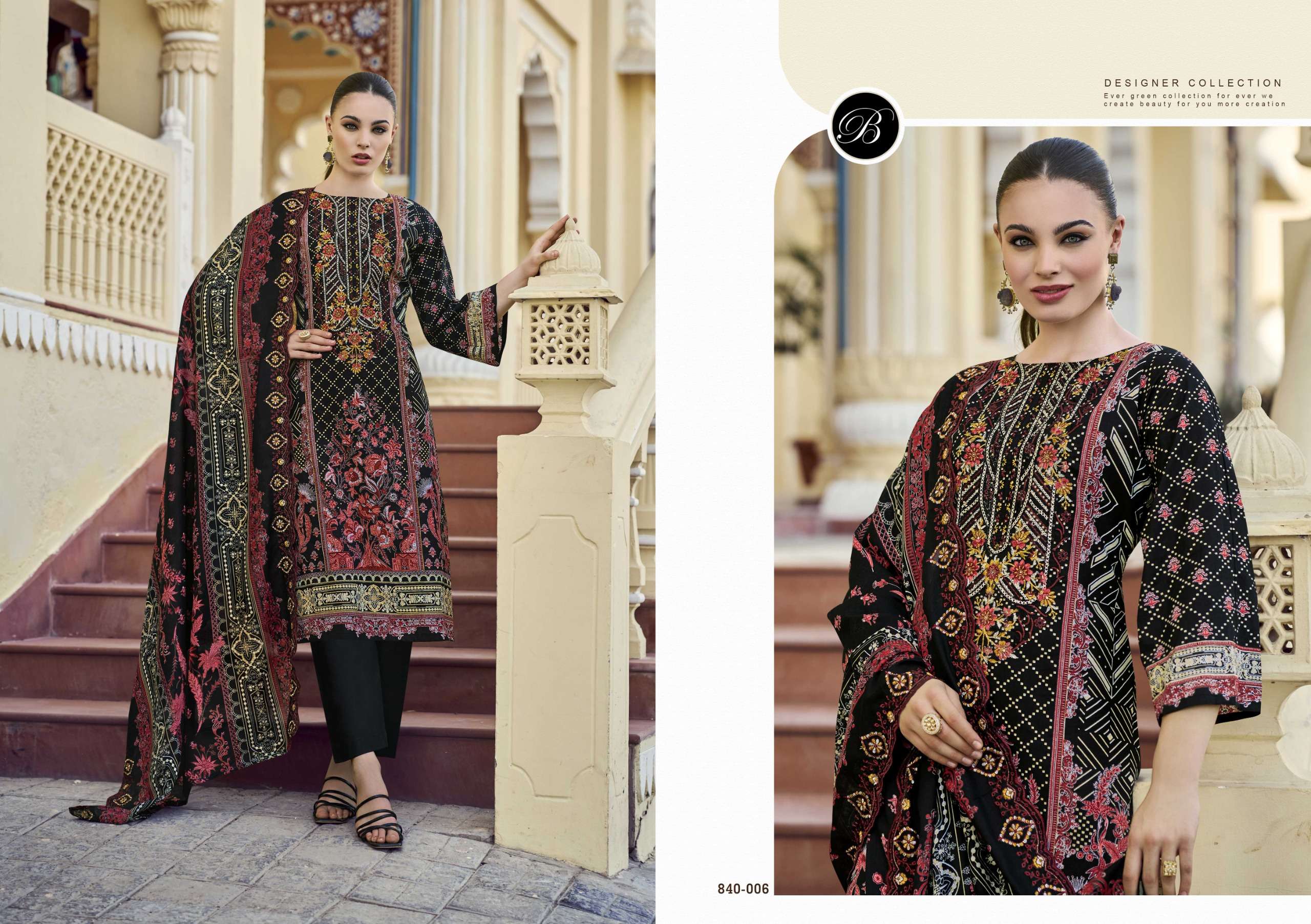 BELLIZA DESIGNER STUDIO GUZARISH VOL 22 COTTON DIGITAL PRINT WITH WORK SUIT
