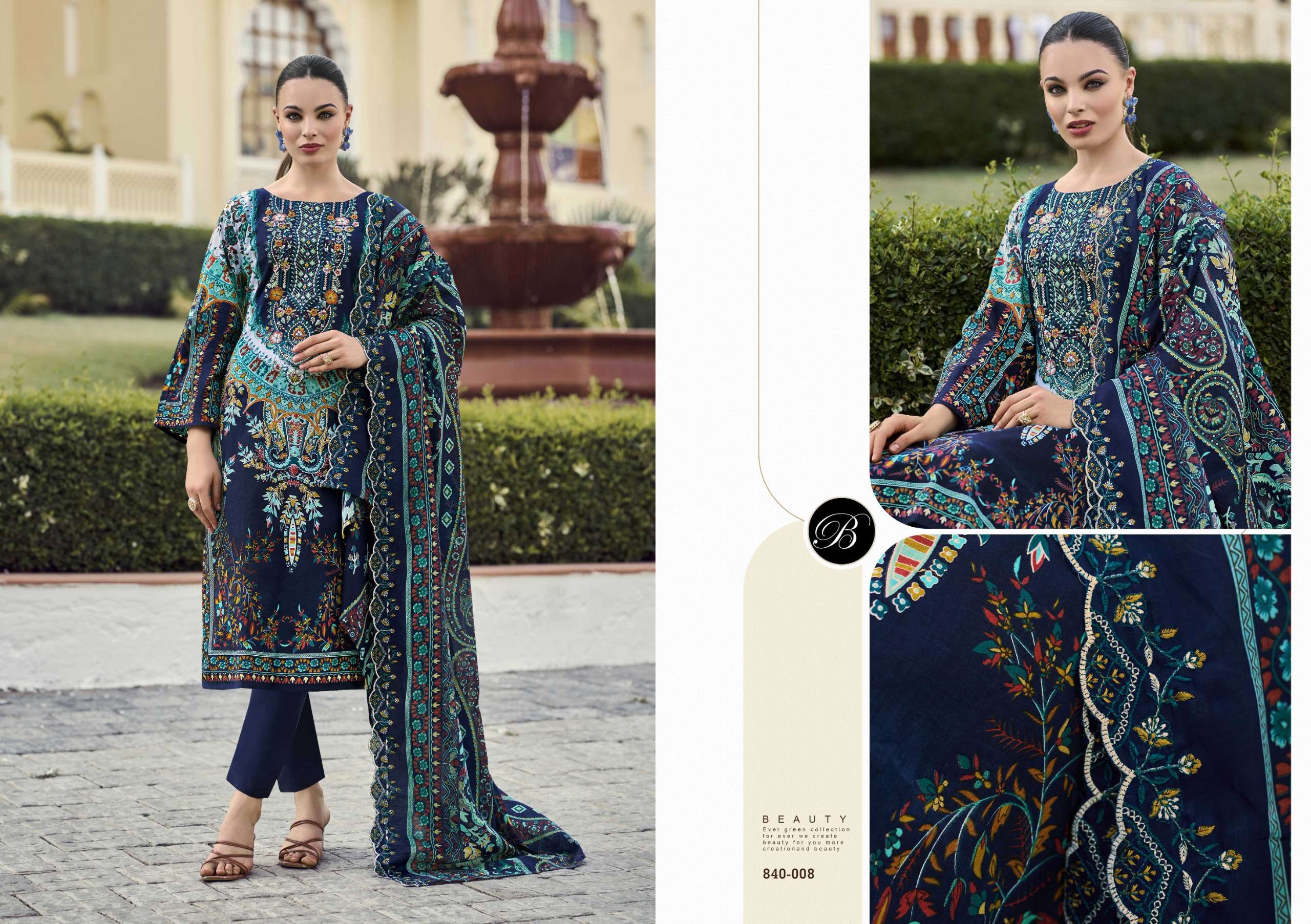 BELLIZA DESIGNER STUDIO GUZARISH VOL 22 COTTON DIGITAL PRINT WITH WORK SUIT