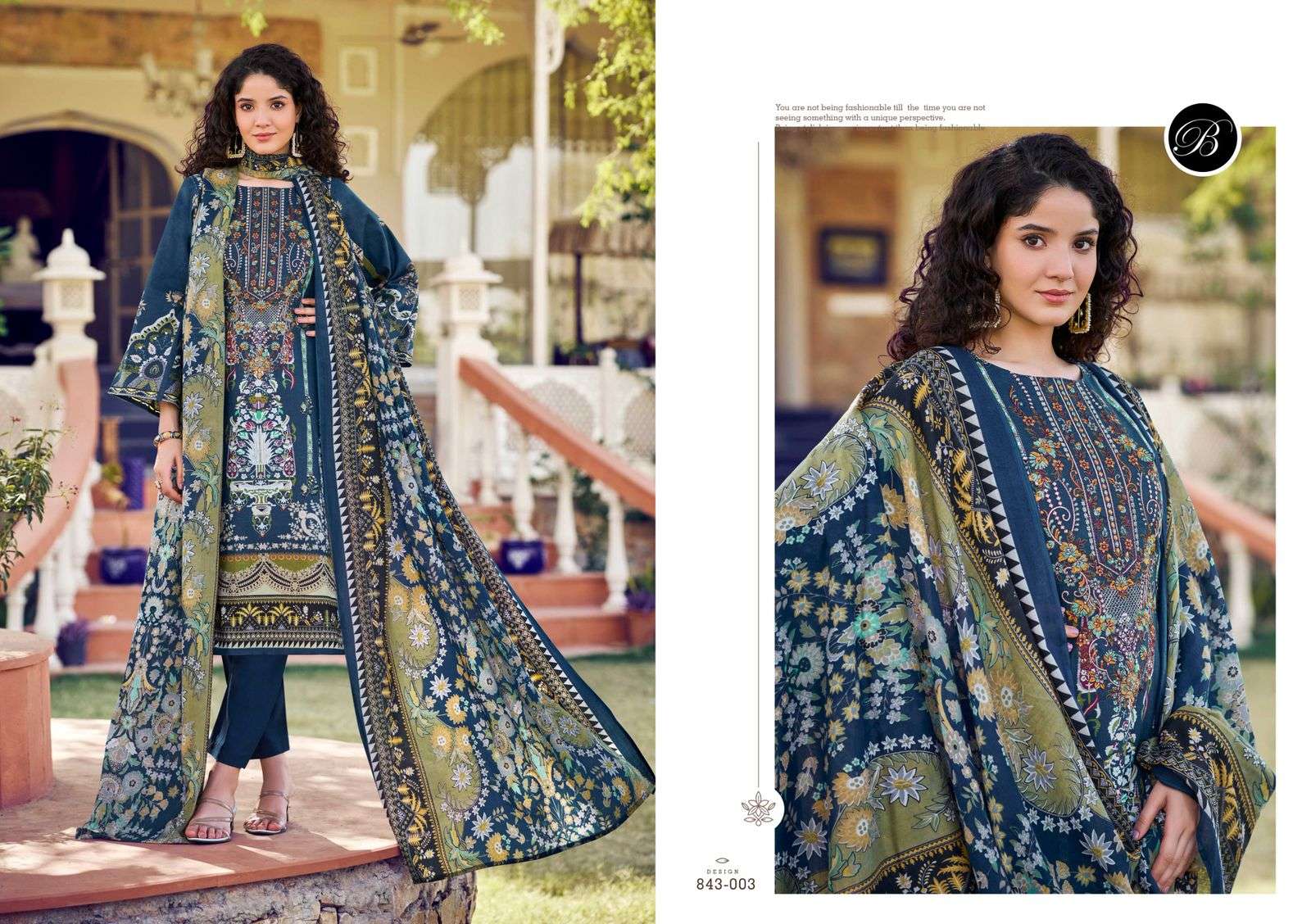 BELLIZA DESIGNER STUDIO NAIRA VOL 105 COTTON DIGITAL PRINTS WITH WORK SUIT