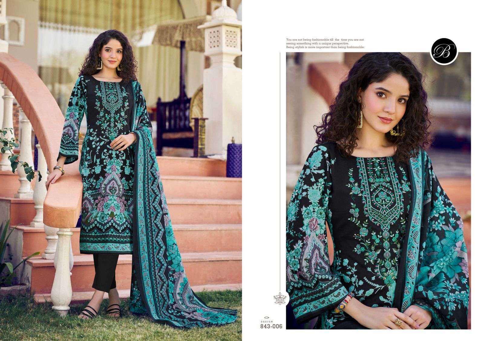 BELLIZA DESIGNER STUDIO NAIRA VOL 105 COTTON DIGITAL PRINTS WITH WORK SUIT