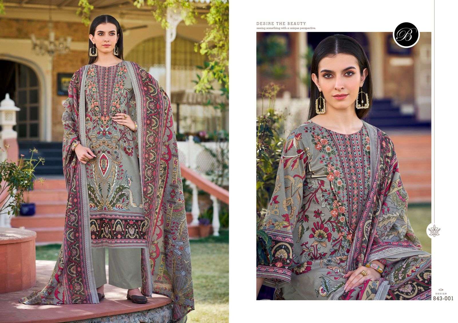BELLIZA DESIGNER STUDIO NAIRA VOL 105 COTTON DIGITAL PRINTS WITH WORK SUIT