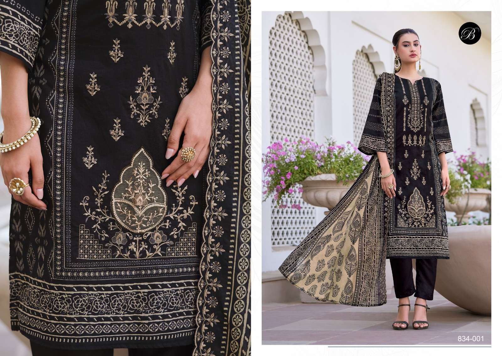 BELLIZA DESIGNER STUDIO ZUBIYA VOL 3 COTTON FANCY EMBROIDERY WORK SUIT
