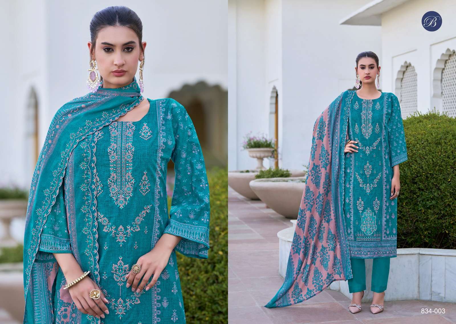 BELLIZA DESIGNER STUDIO ZUBIYA VOL 3 COTTON FANCY EMBROIDERY WORK SUIT