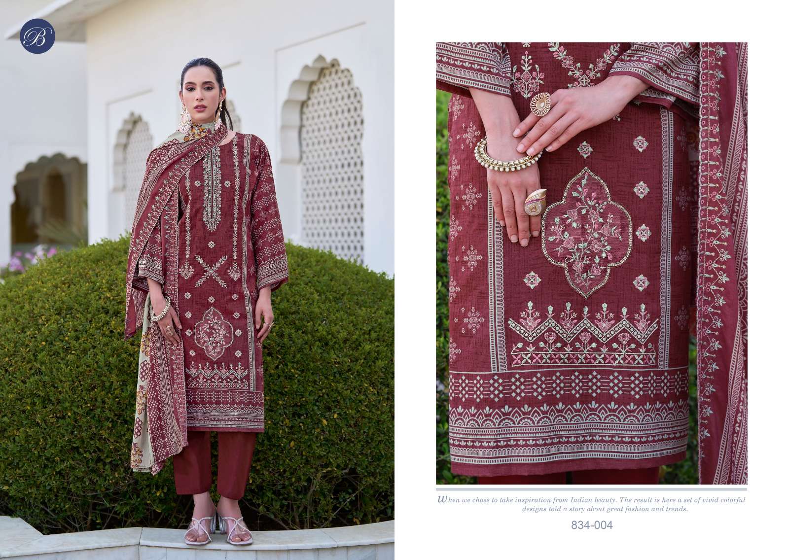 BELLIZA DESIGNER STUDIO ZUBIYA VOL 3 COTTON FANCY EMBROIDERY WORK SUIT